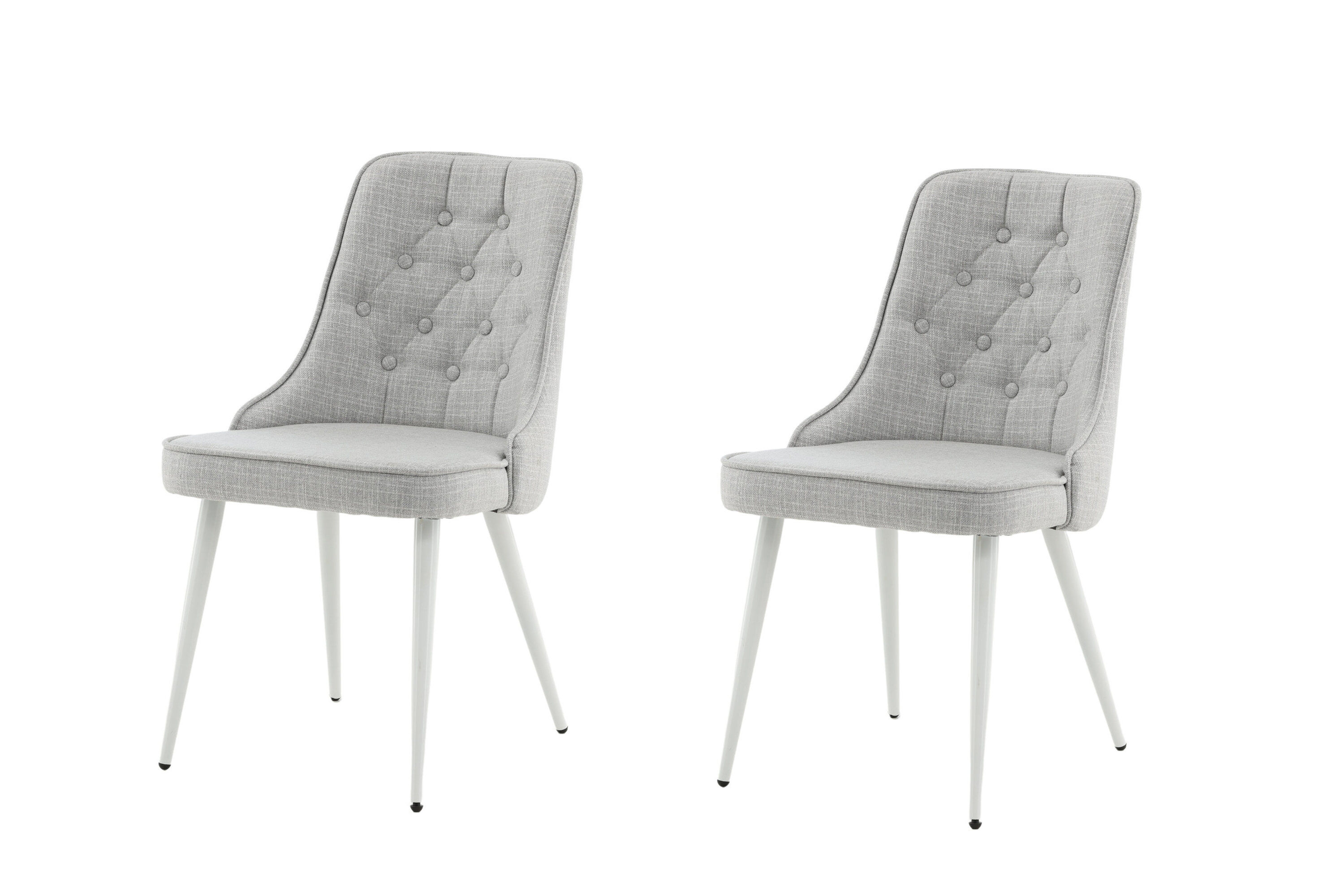 Velvet Deluxe 2x Esszimmerstuh-Set Hellgrau