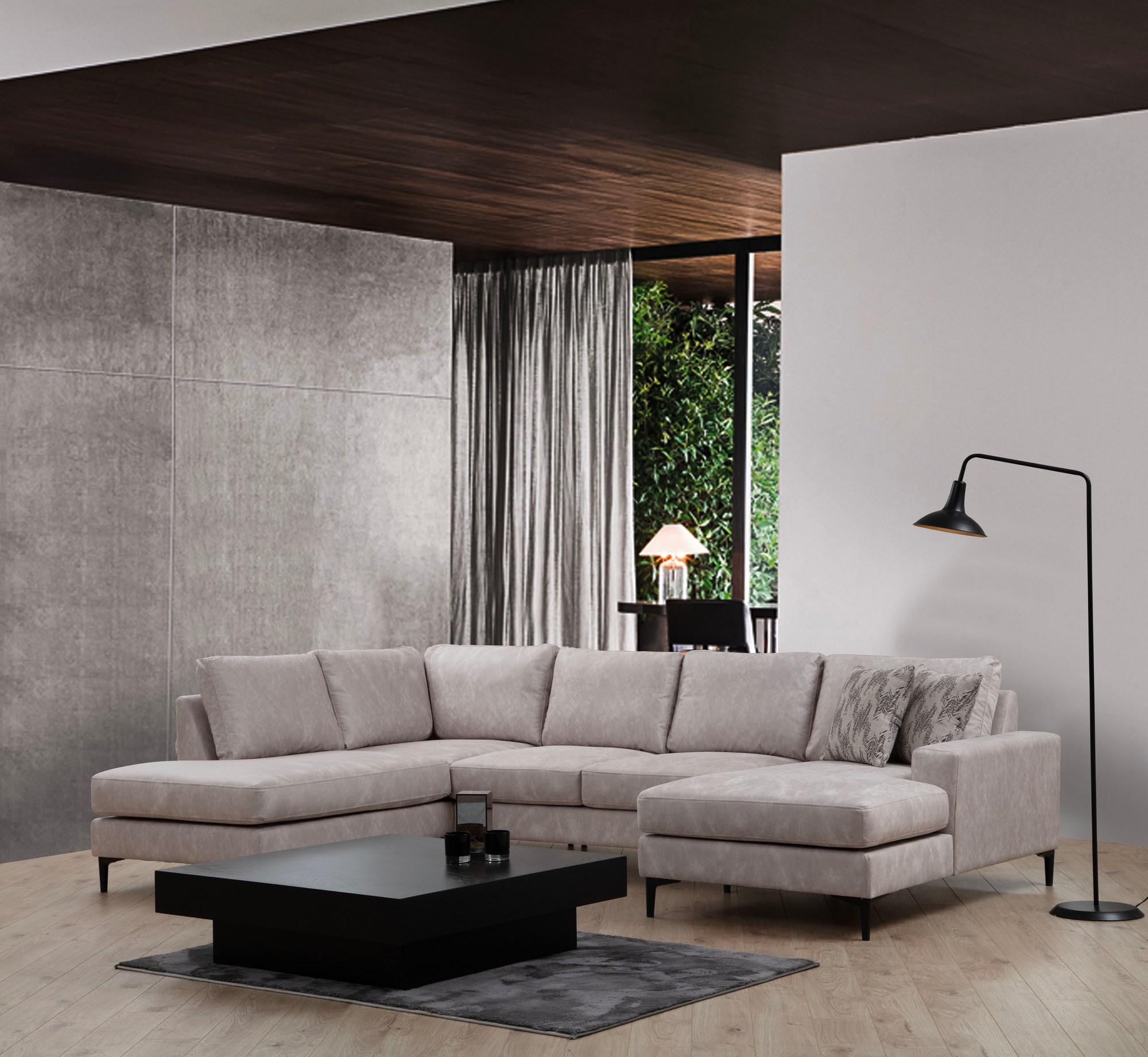 Porto Ecksofa Rechts Creme