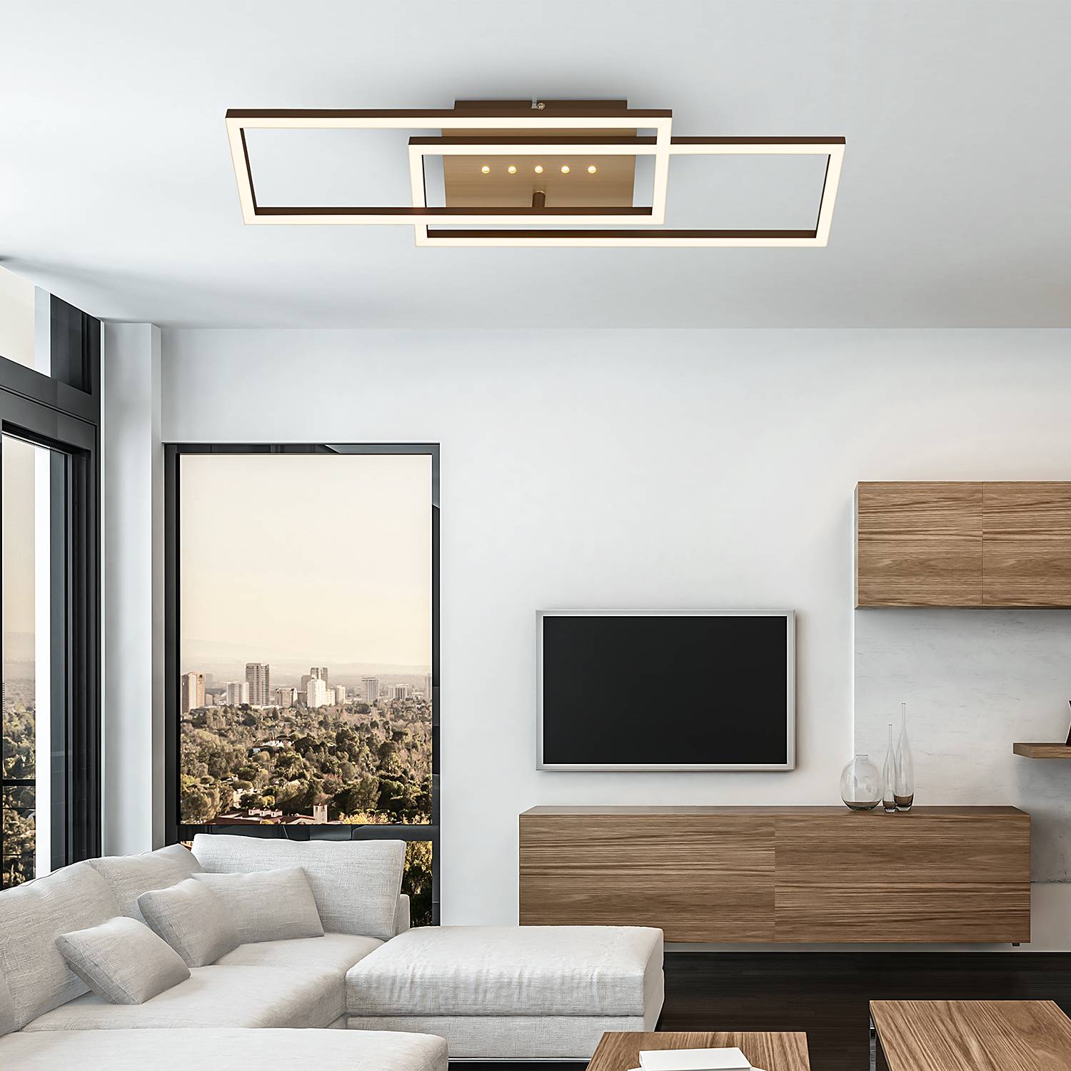 LED-Deckenleuchte Arruda Aluminium Polypropylen Gold