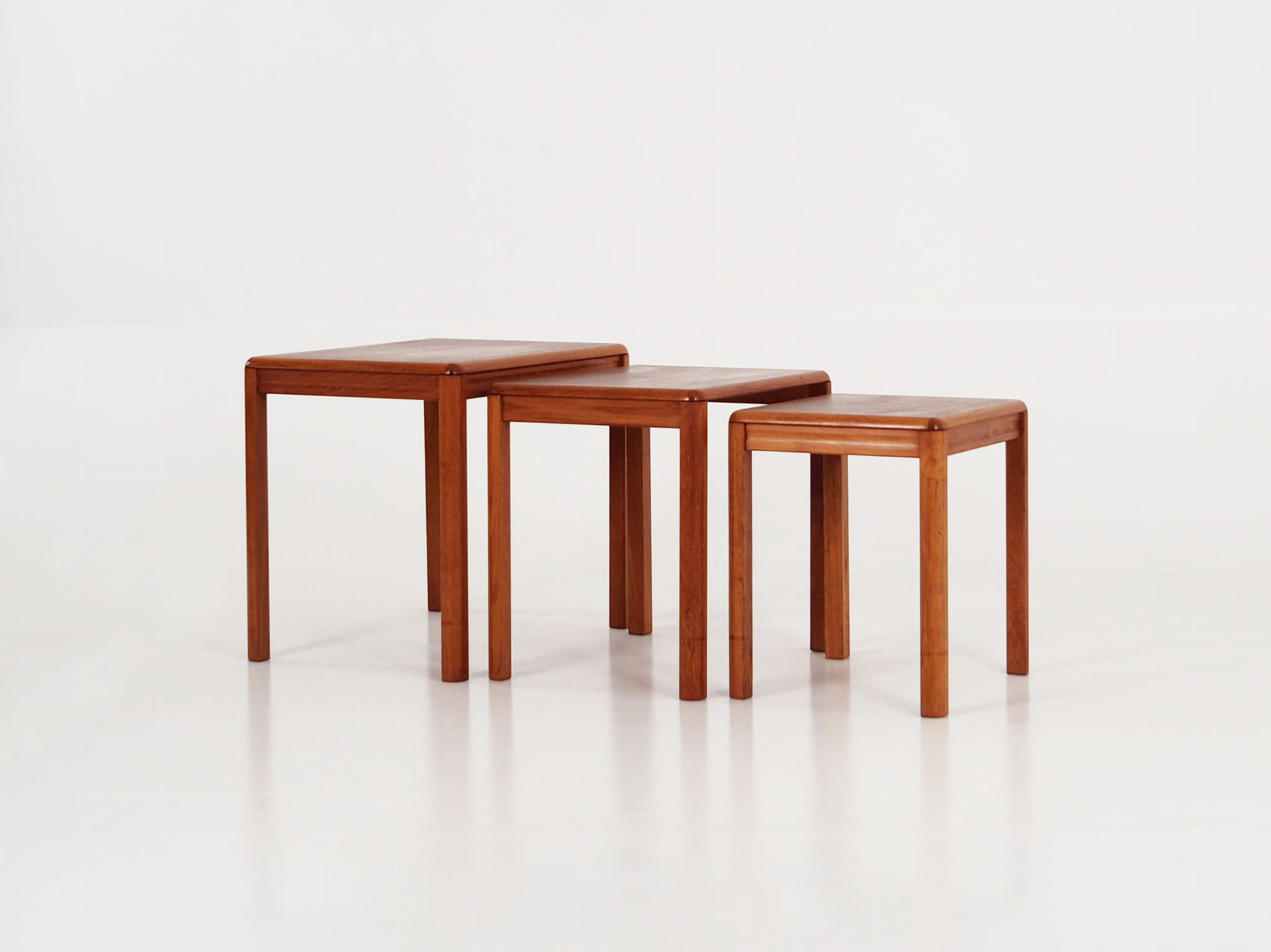 3x Vintage Side Table Teak Brown 1970s