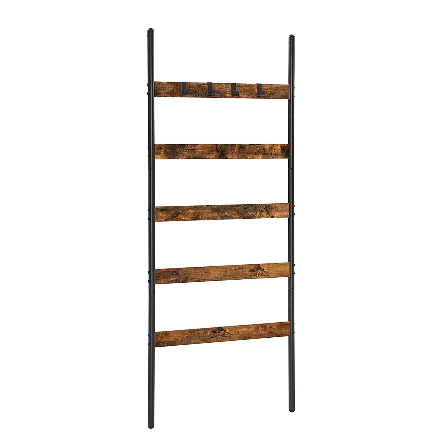 Leiterregal Buguta Dunkelbraun Schwarz