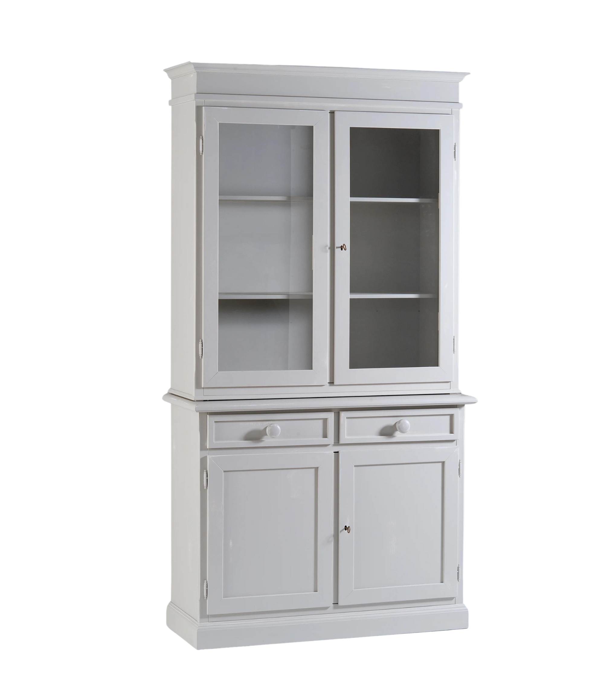 Italienische Schrankvitrine Glas Massivholz