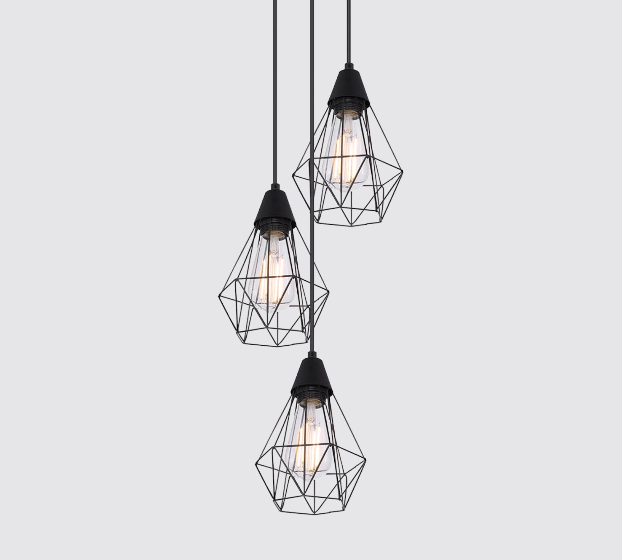 3-light pendant lamp iron black