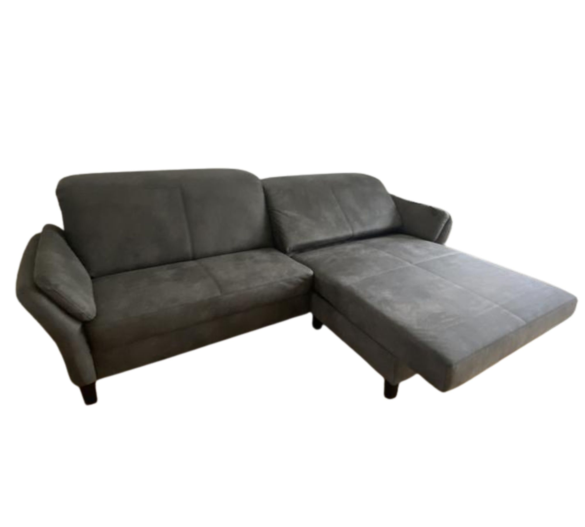 Ecksofa mit verstellbarem Longchair Anthrazit