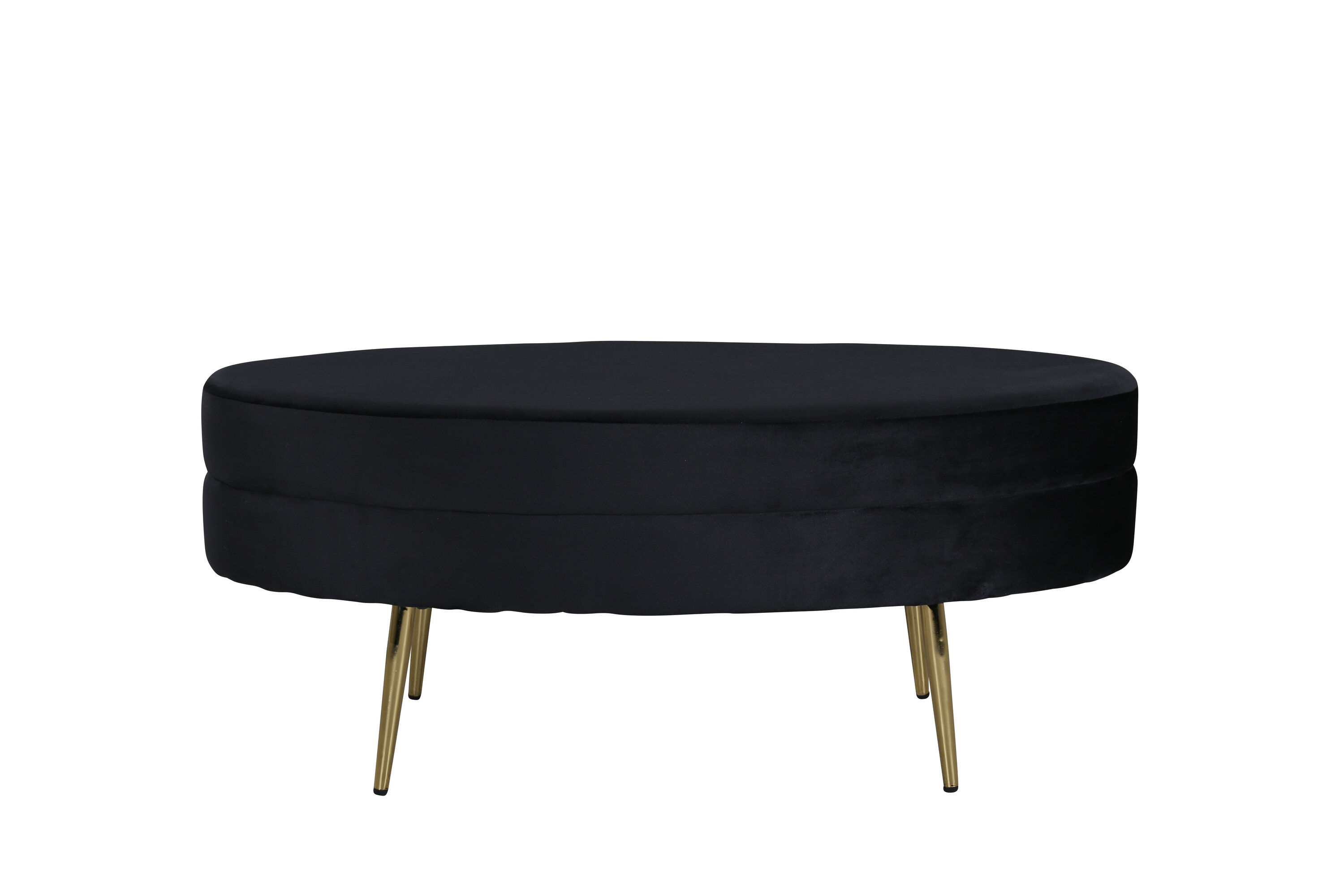 Otto Pouf Brass Velvet Black