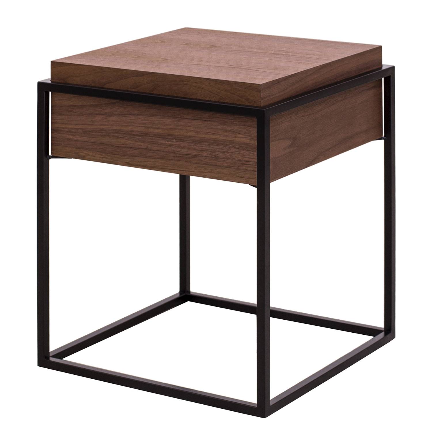 Beistelltisch Rizzo Metall Walnuss Schwarz