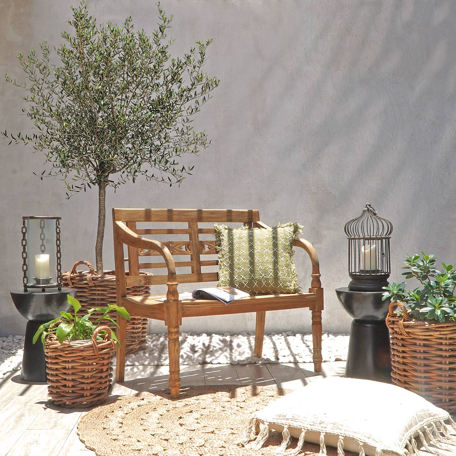 Garden Bench Moyo Mahogany Solid Brown