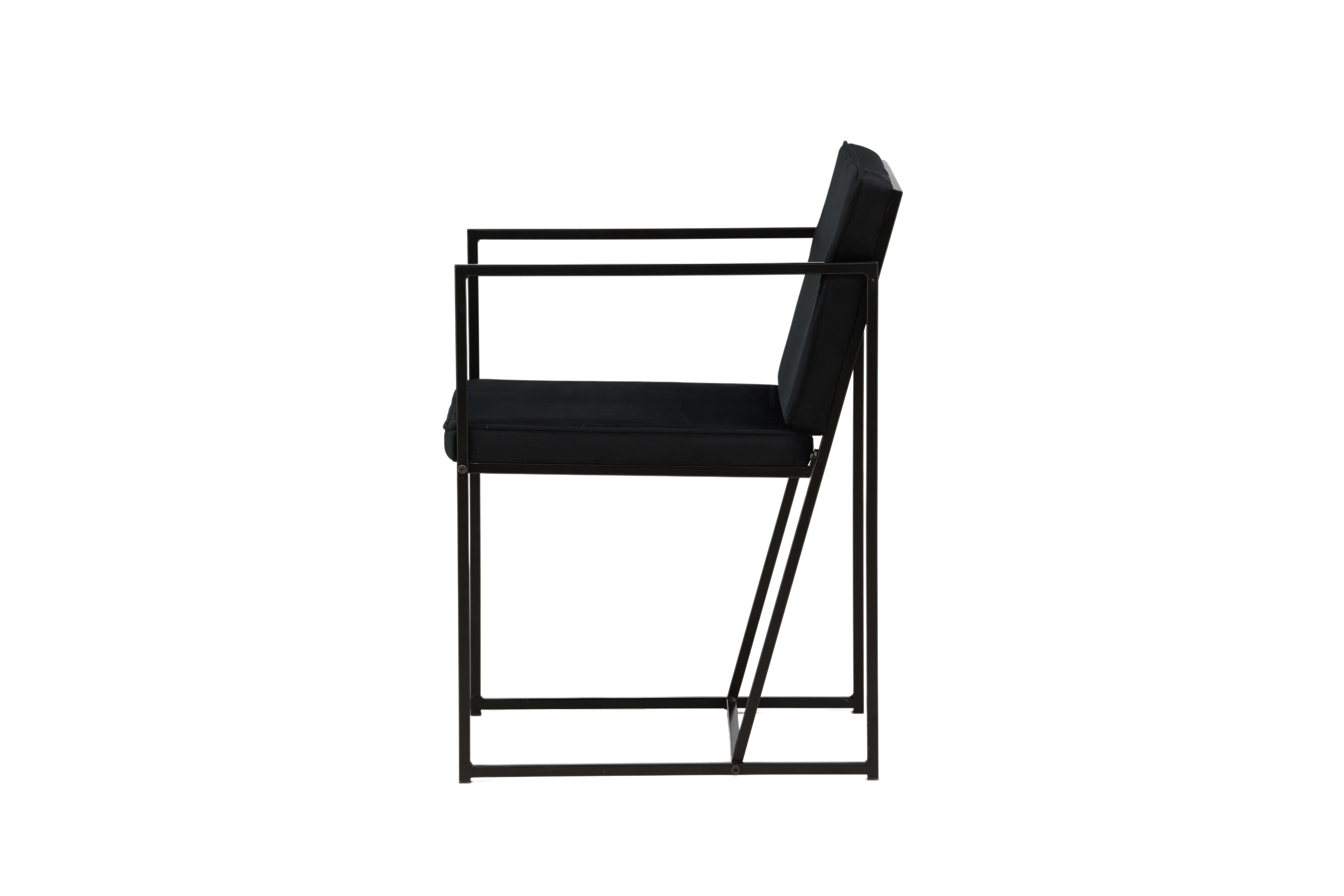 2x Richmond Esszimmerstuhl-Set Metall Samt Schwarz