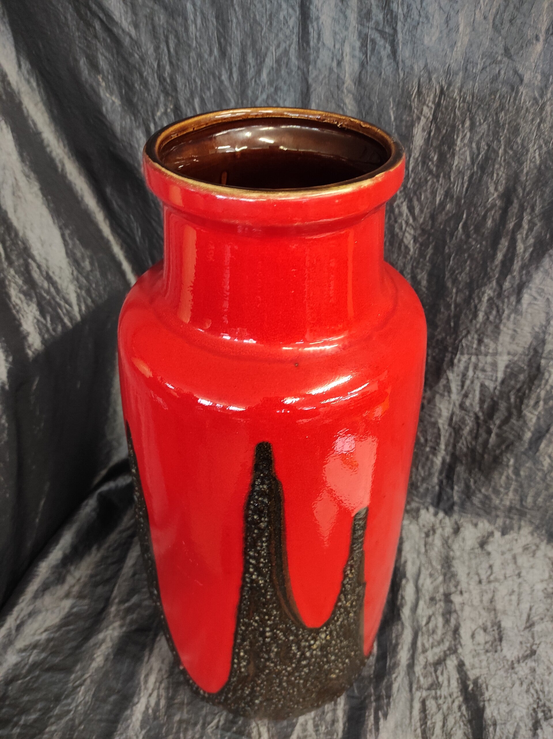 Vintage Fat Lava Vase Keramik Mehrfarbig 