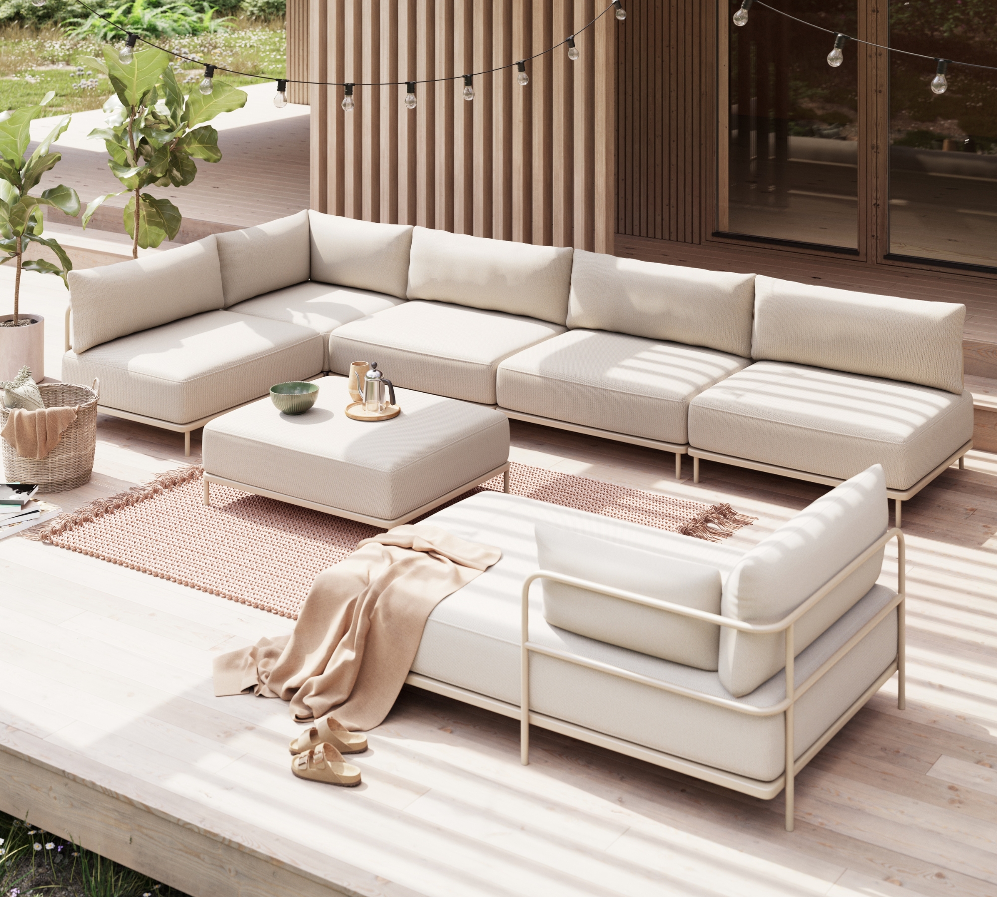 Vincent Outdoor Corner Module Sandshell