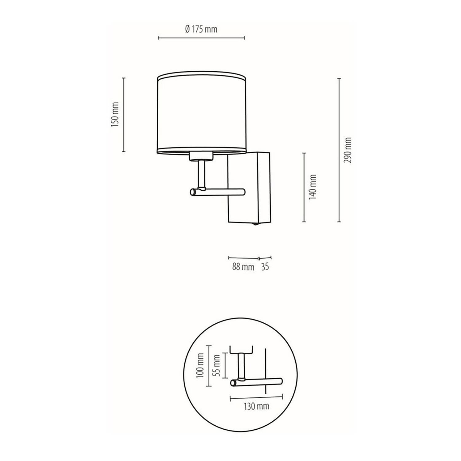 Wall lamp Boho IV Linen Solid Oak