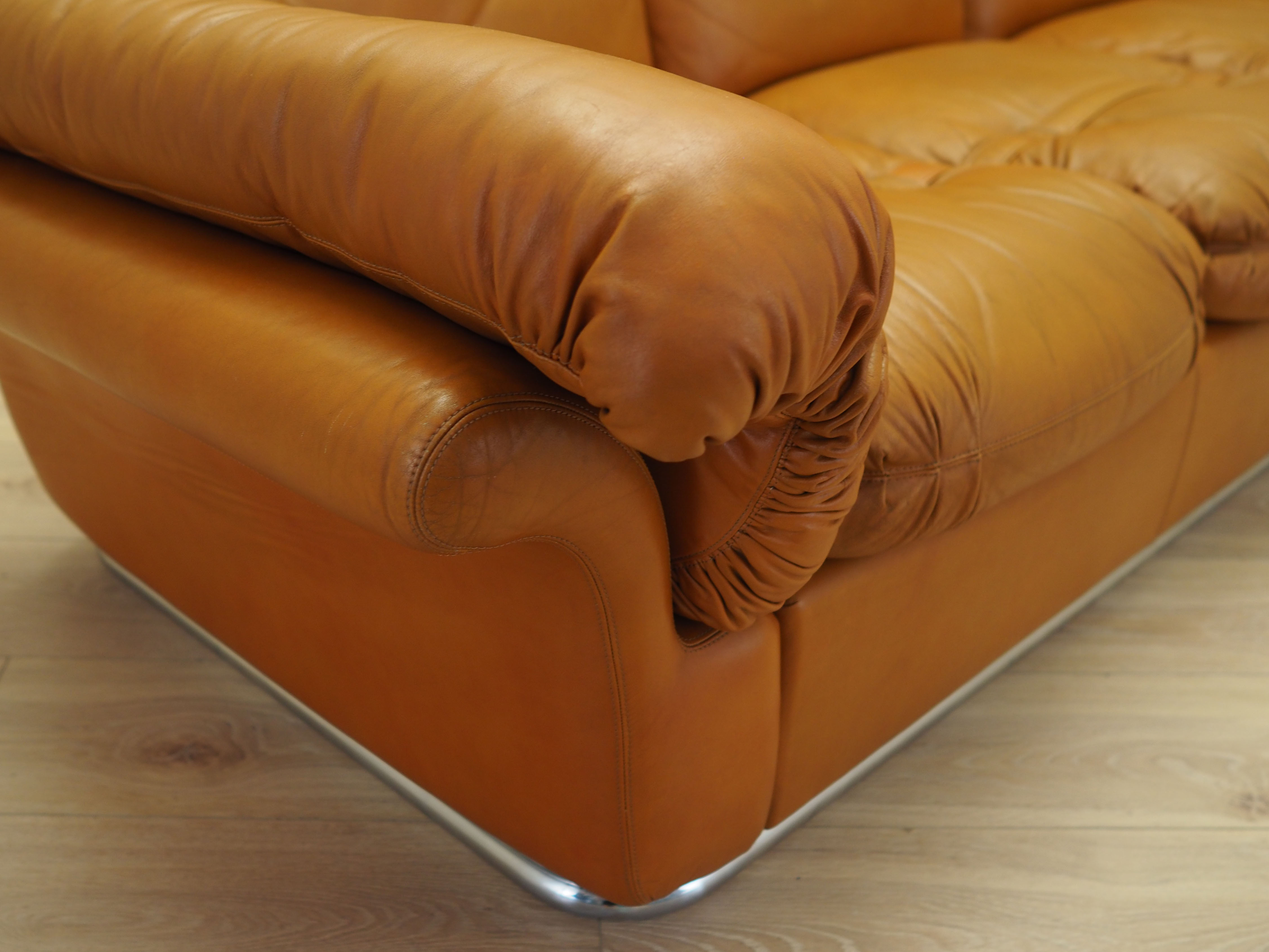 Sofa Leder Braun 1960er Jahre