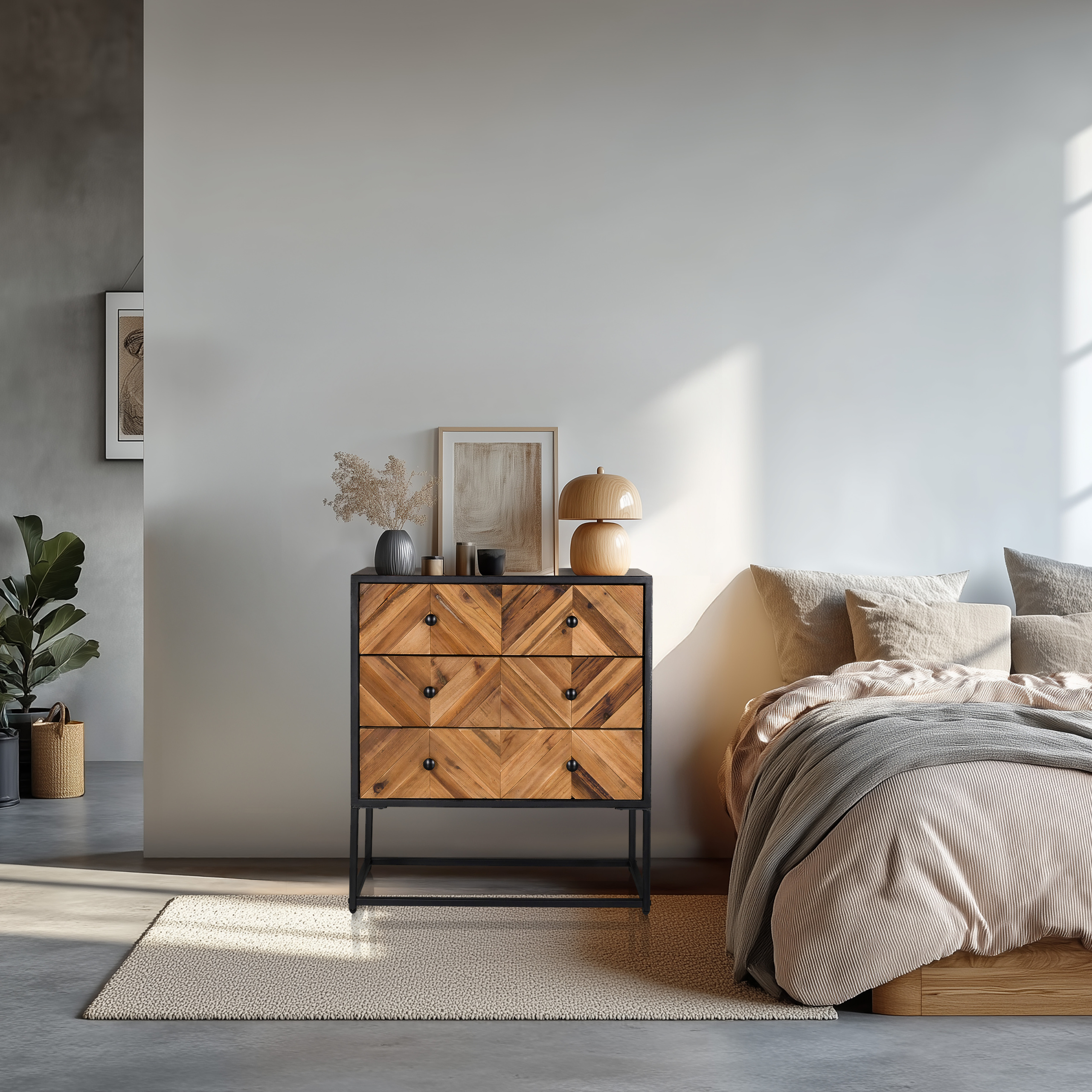 SANTJAGO BLACK SUN Kommode Tannenholz