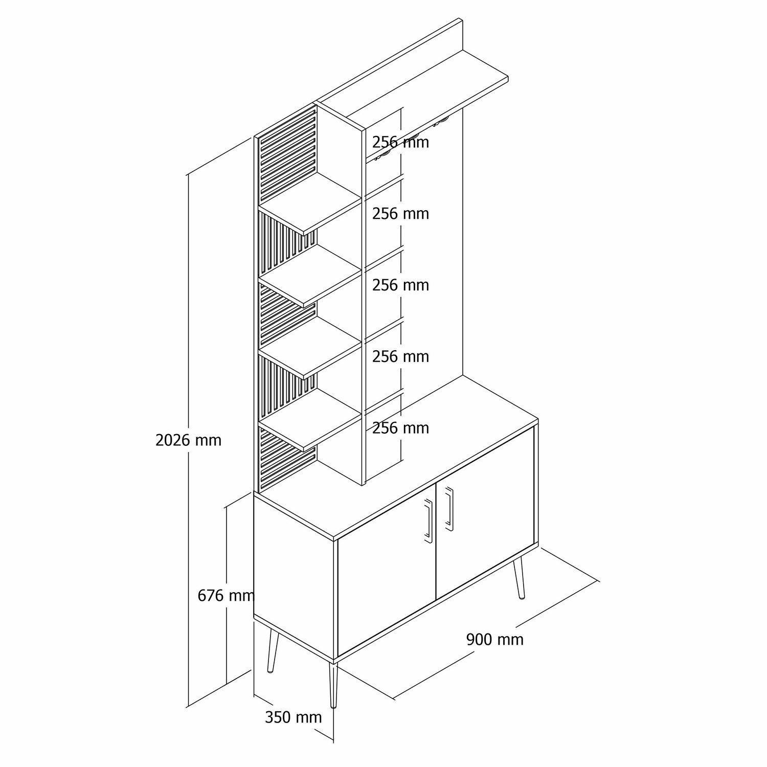 Vienna Wardrobe White with golden details 90cm x 200cm