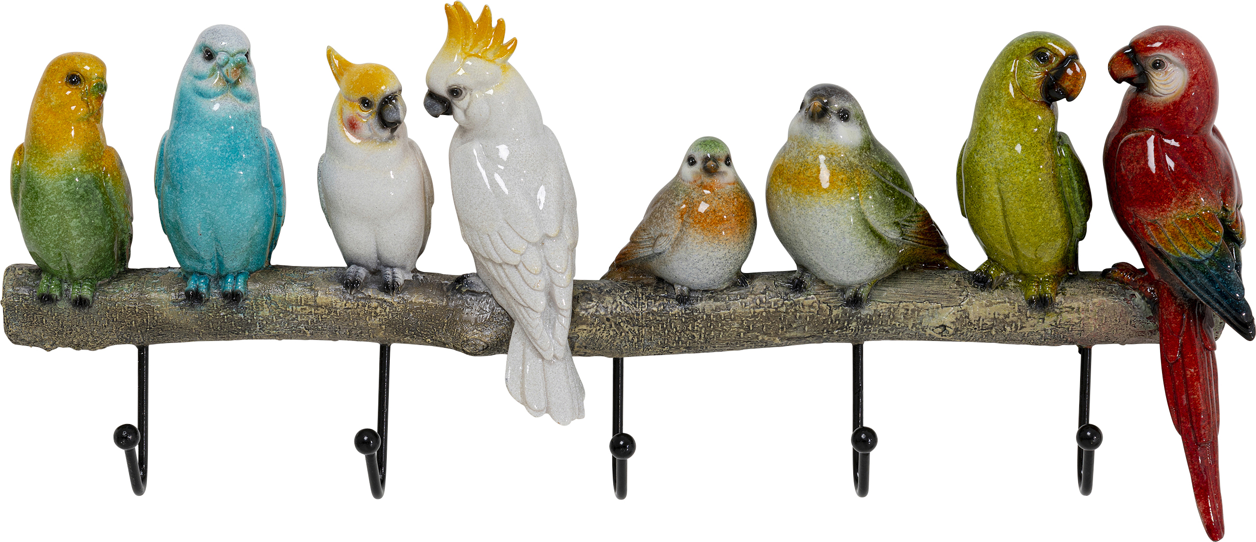 Coat Rack Exotic Birds Multicolored