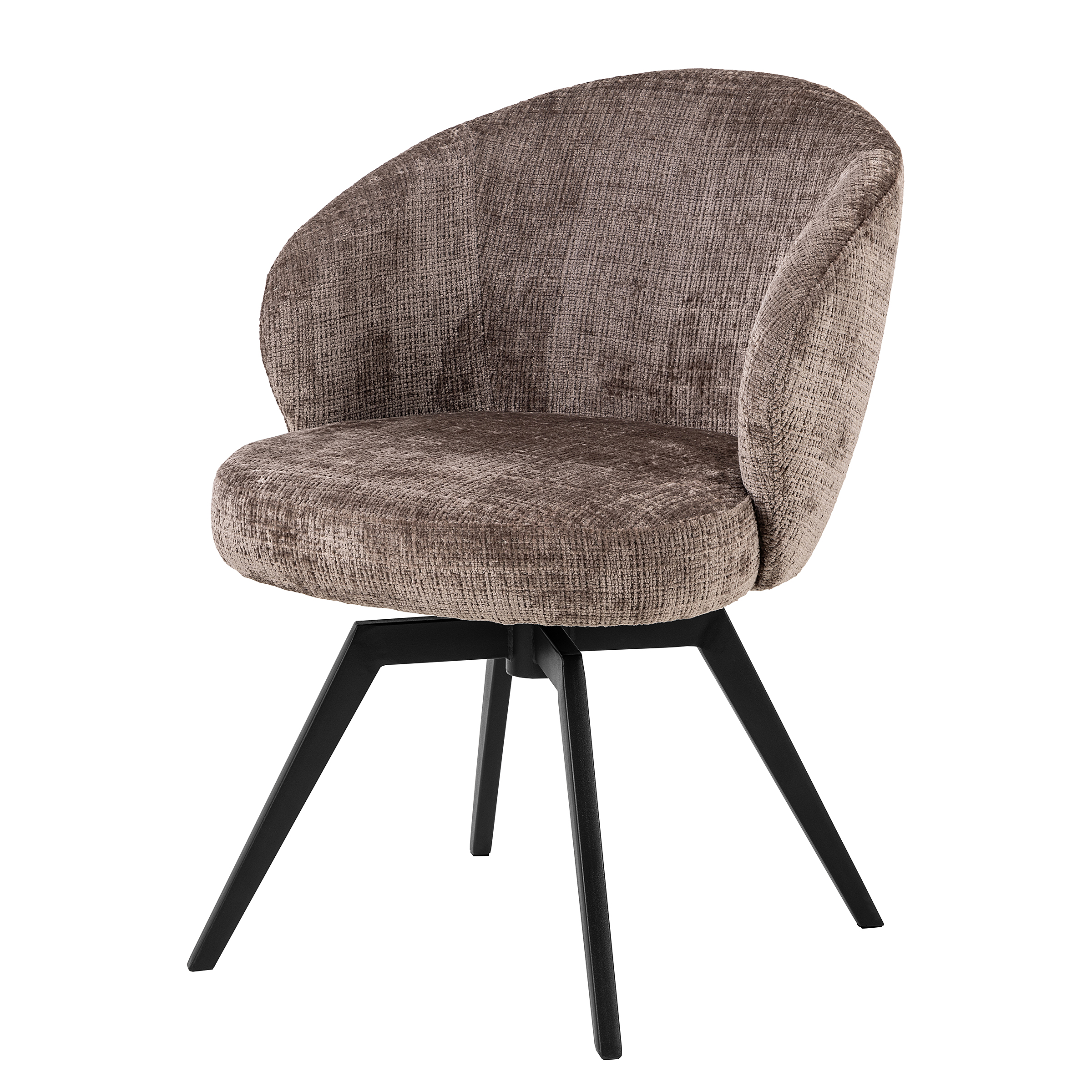 Armchair PERIM Textured fabric Steel Brown Black