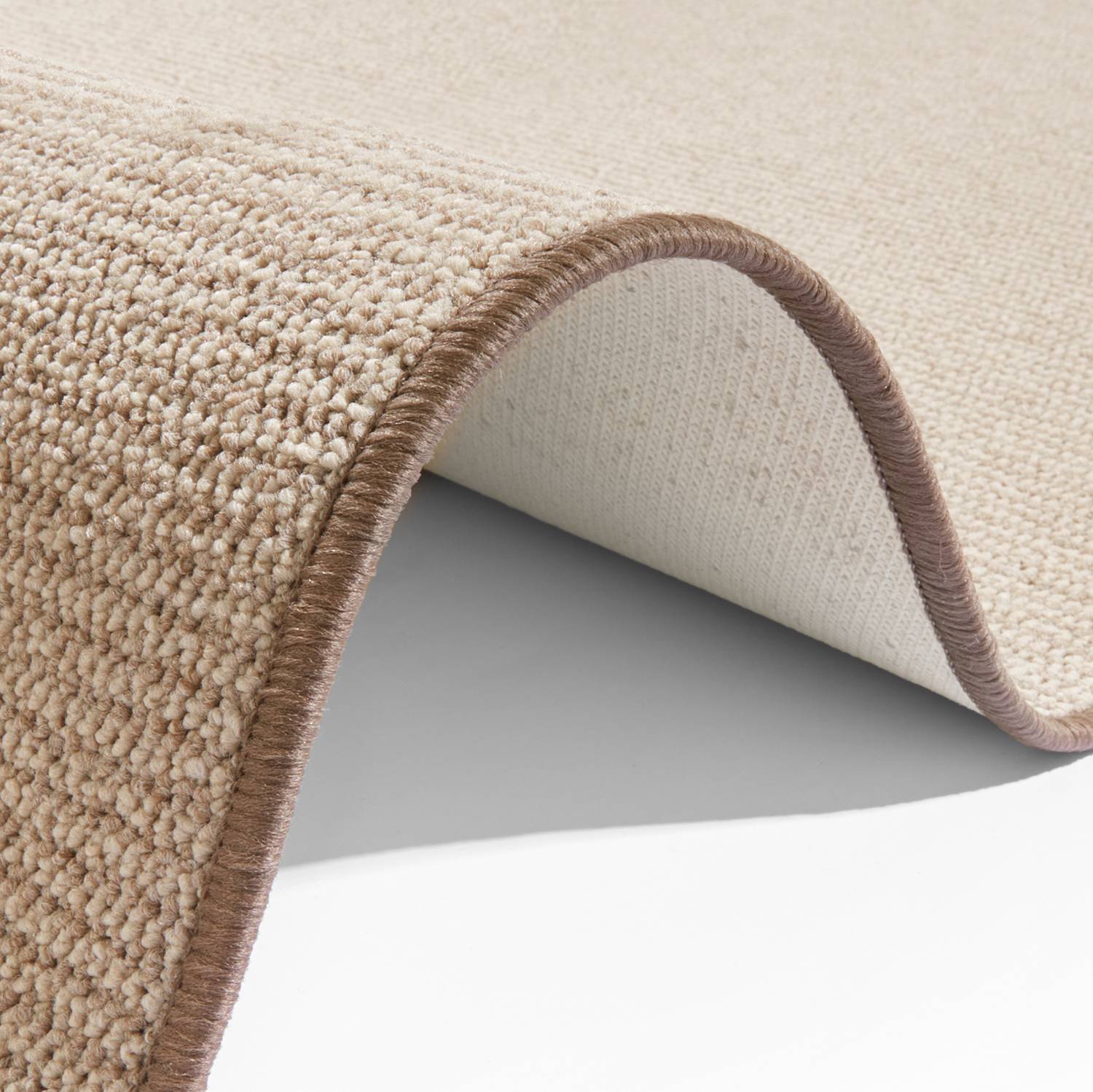 Läufer Bouclé Kunstfaser Beige 80 x 200 cm