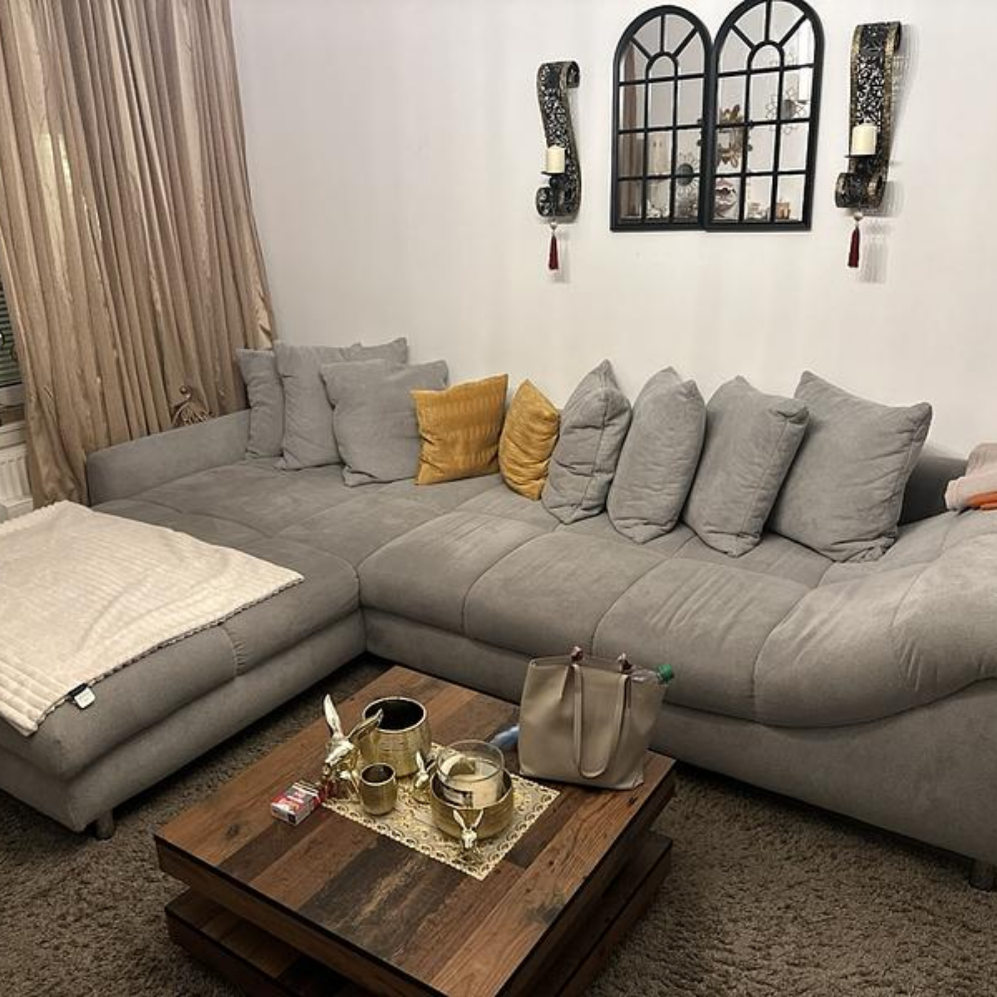 Carryhome Sofa Recamiere Left Grey