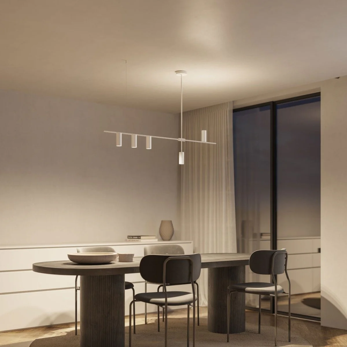 Ajax Pendant Lamp 5-Arm Asymmetrical White