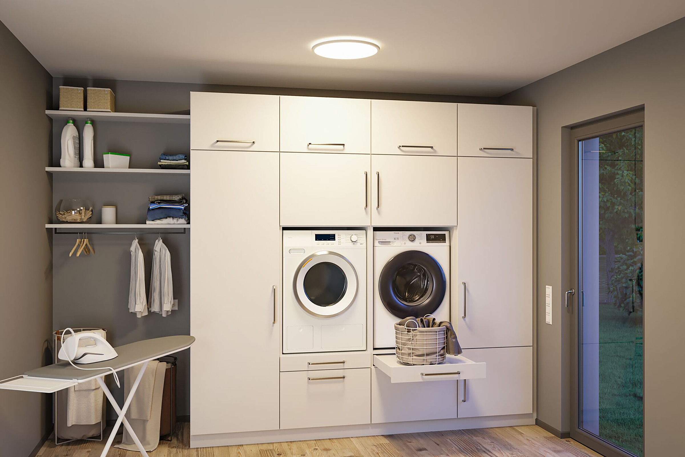 Atria Shine LED-Deckenleuchte Kunststoff Weiß 42 cm