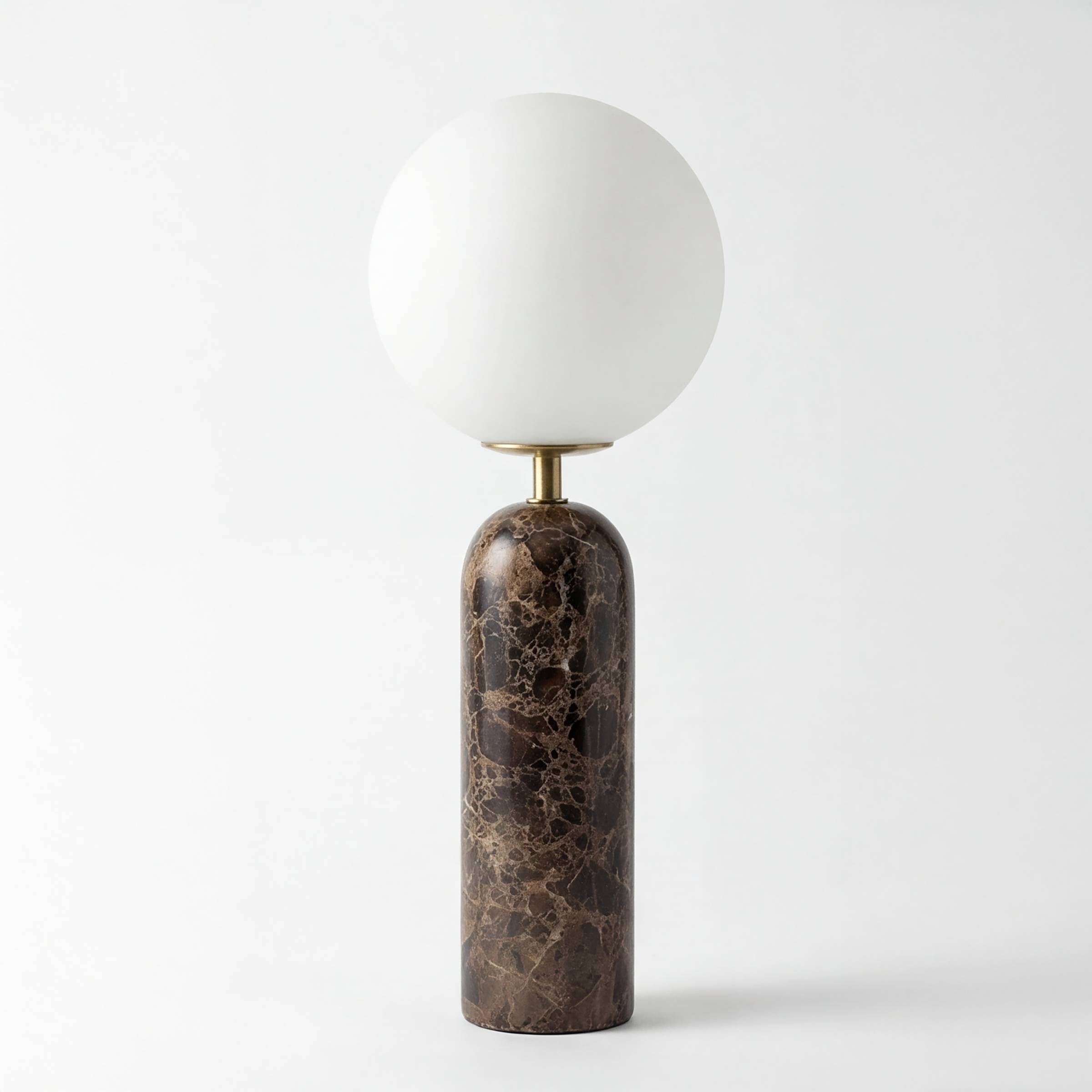 Table Lamp Onara Opal Glass / Marble 1-Light Brown