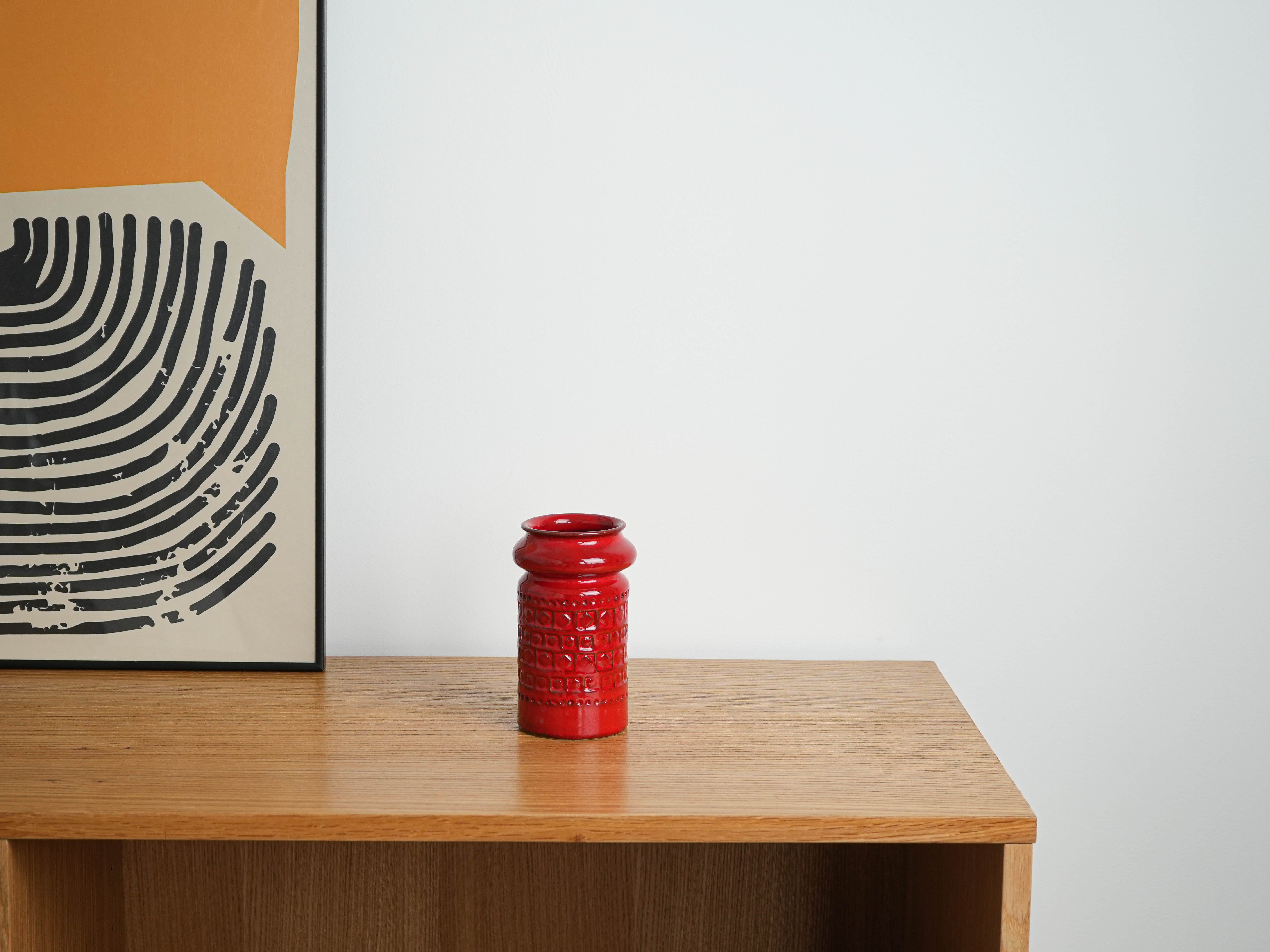Ceramic vase 1960s Red