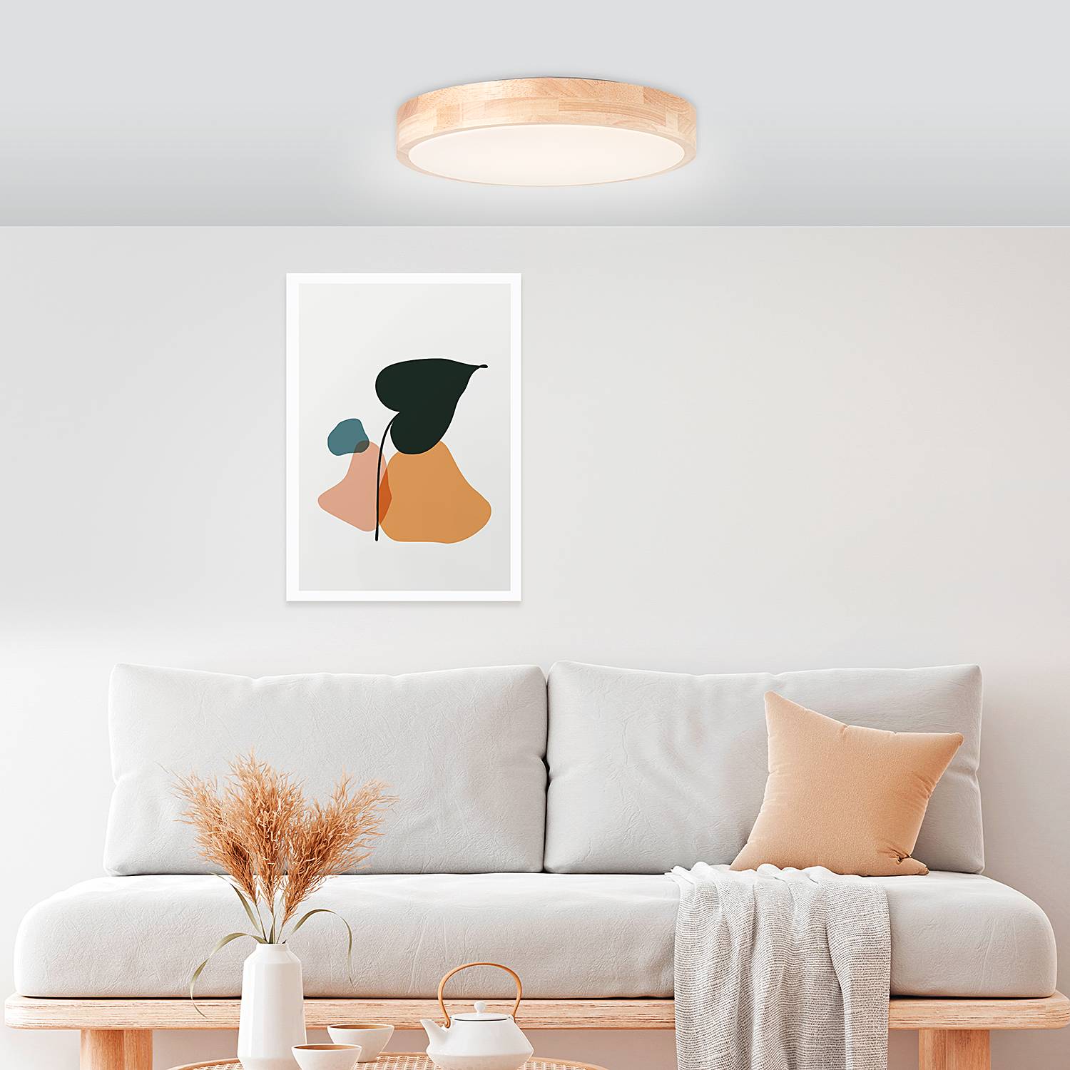 LED-Deckenleuchte Moreen Polyethylen Gummibaum Massiv