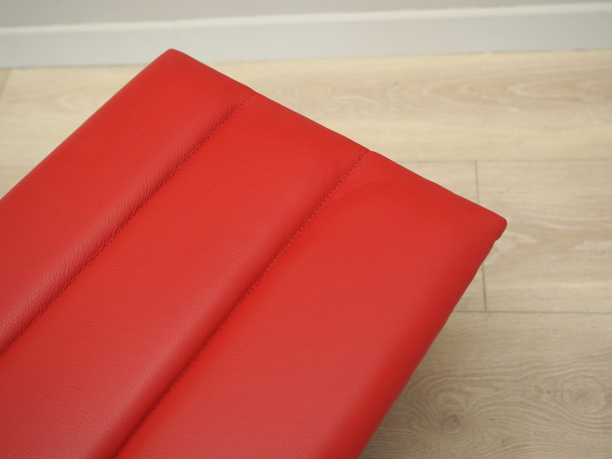 Vintage Bank Holz Leder Rot 1990er Jahre