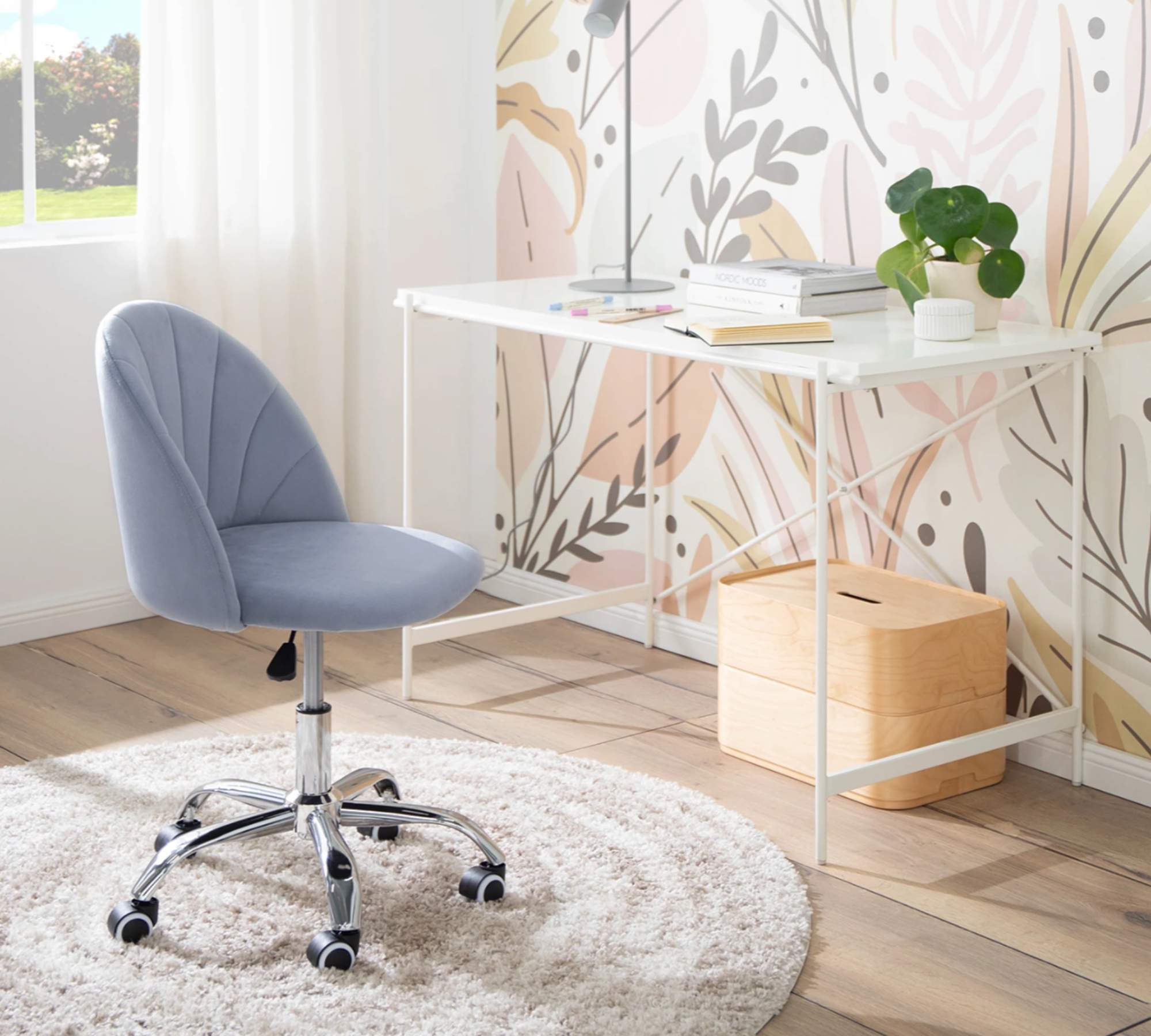 Bürostuhl Metall Samt Taubengrau | Velvet Studio | COCOLI