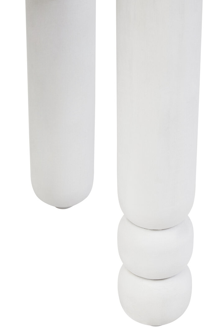 Walsa Tünchen Round Side Table Mango Wood White