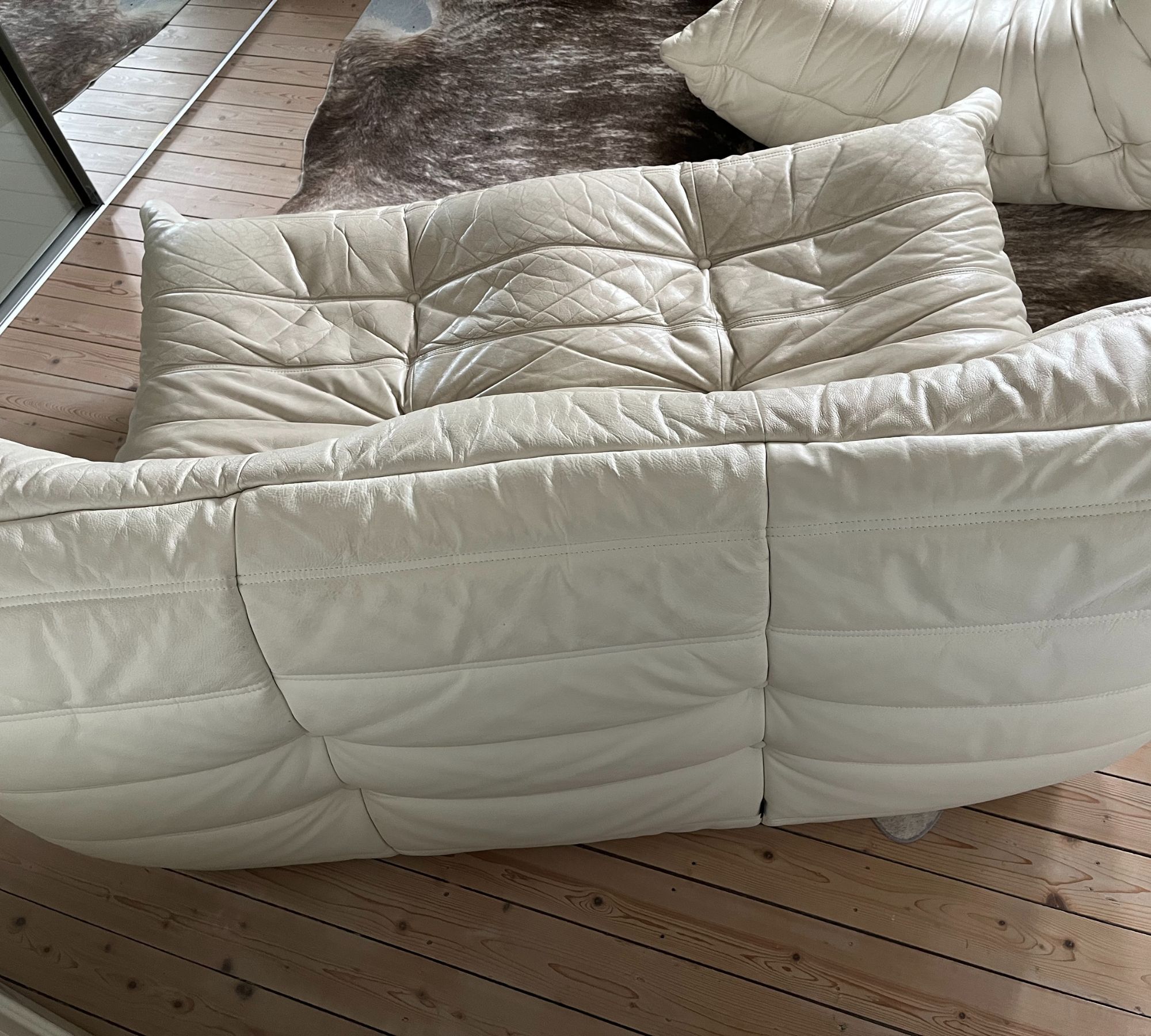 Togo Sofa 2-Sitzer & Sessel Leder Diva Blanc