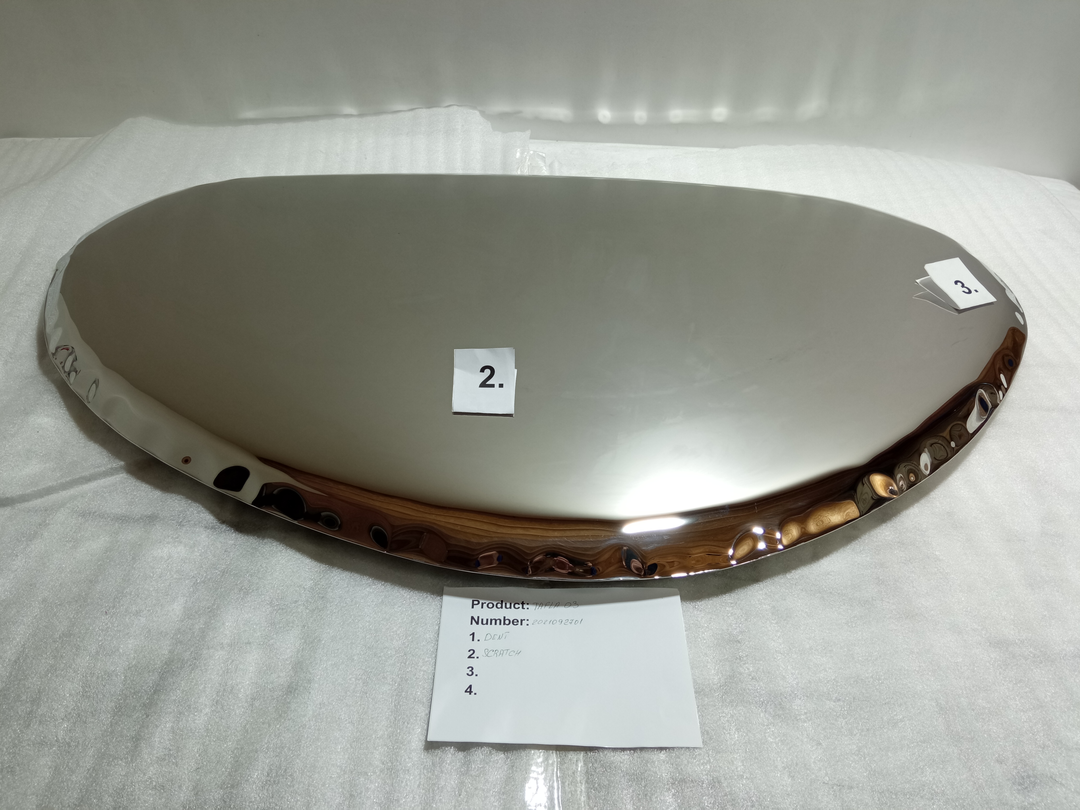 Table Mirror O3 Stainless Steel Polished Silver