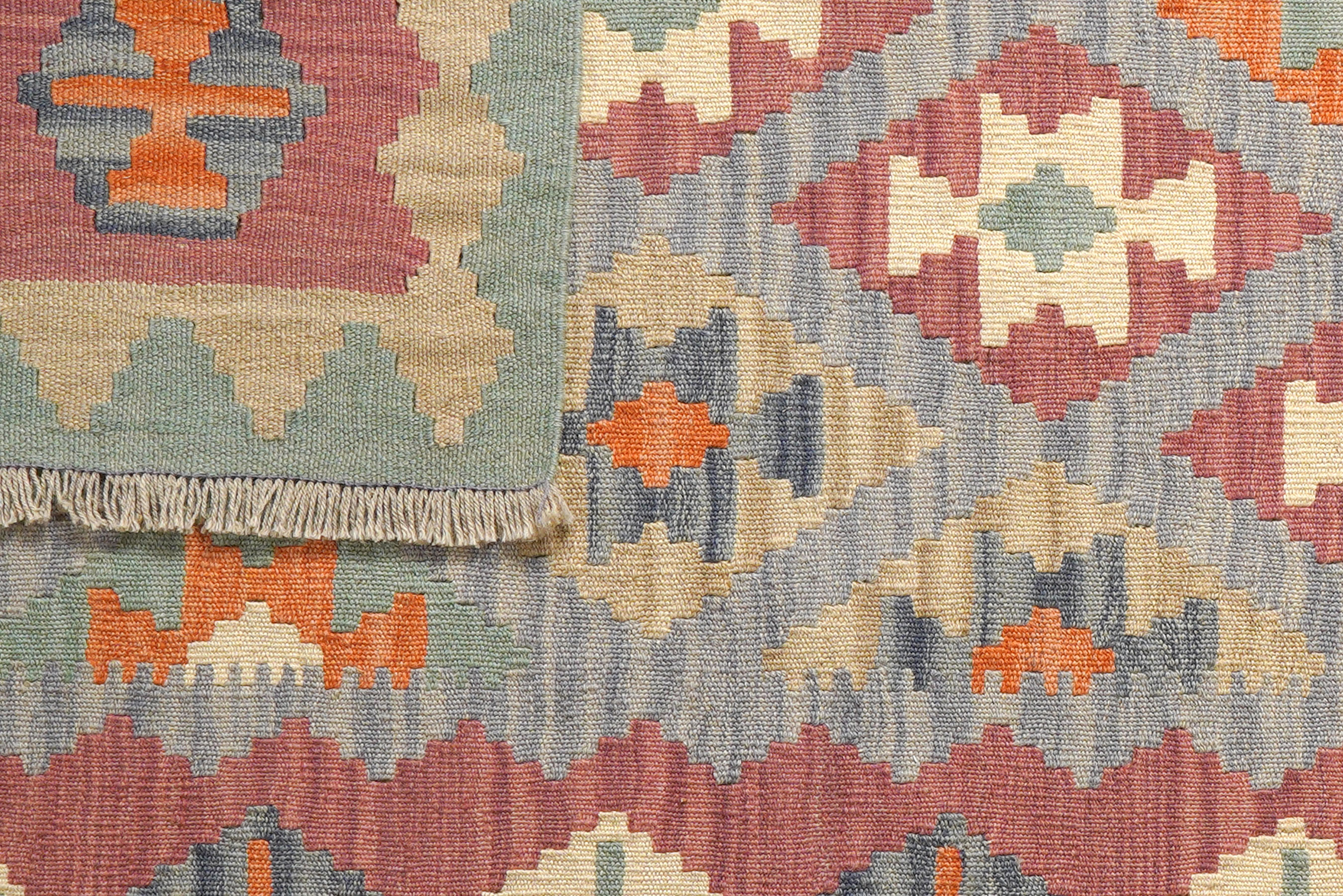 Kelim Gashgai Teppich Wolle Blau