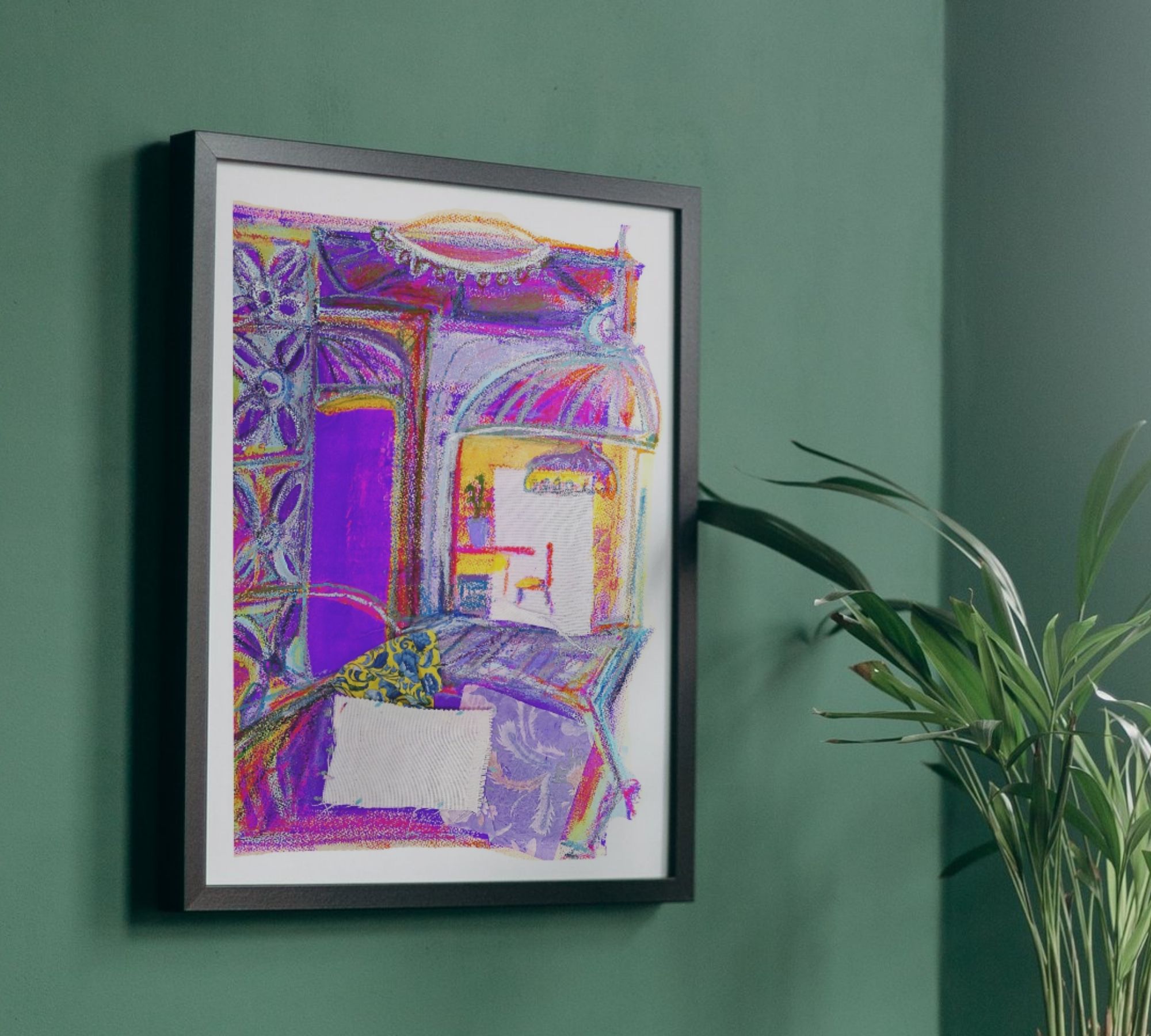 El pasillo del Riad Stampa d'arte Multicolore