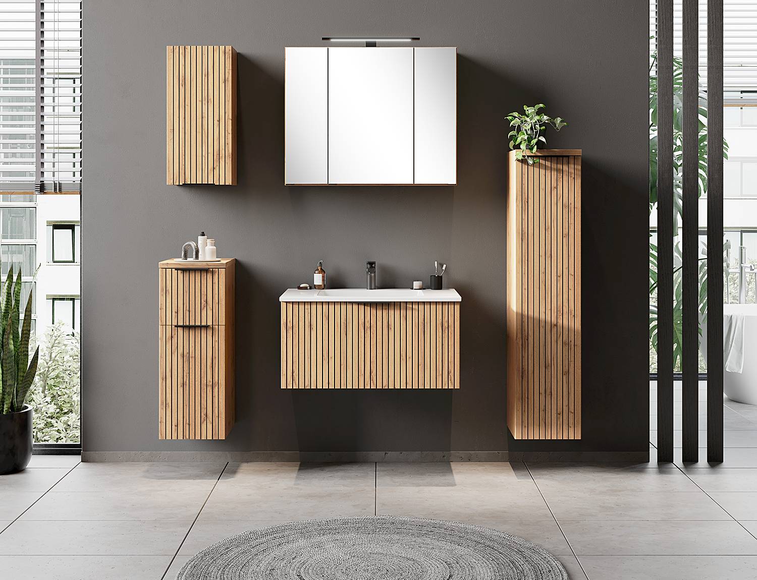 Base cabinet BALA Wotan Oak Decor Black