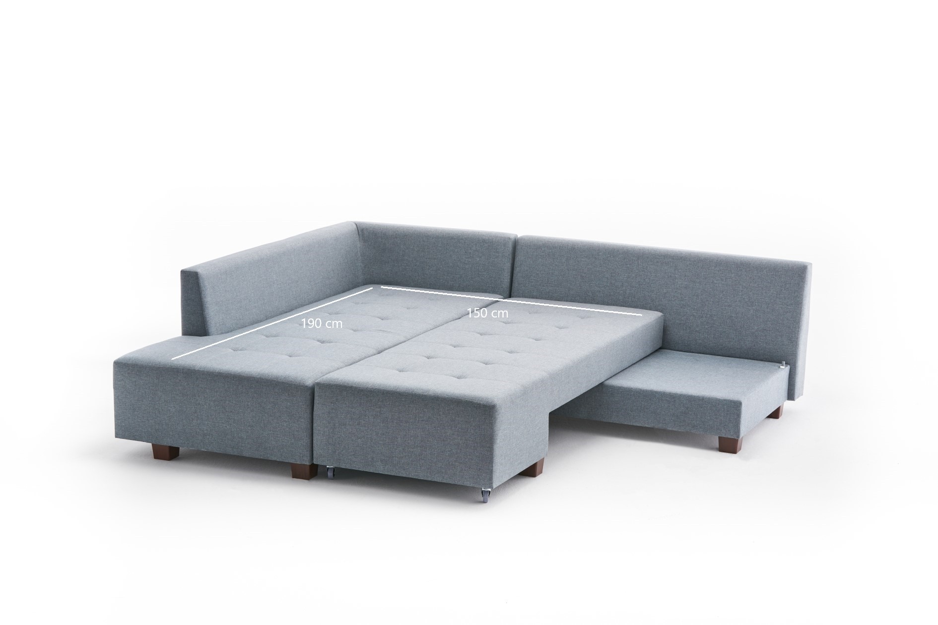 Schlafsofa Links Polyester Holz Hellblau