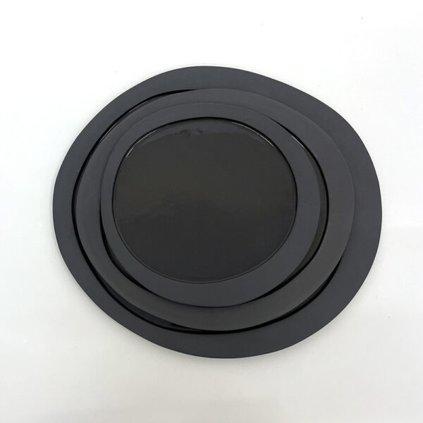 Tableware set 5 people ceramic dark grey