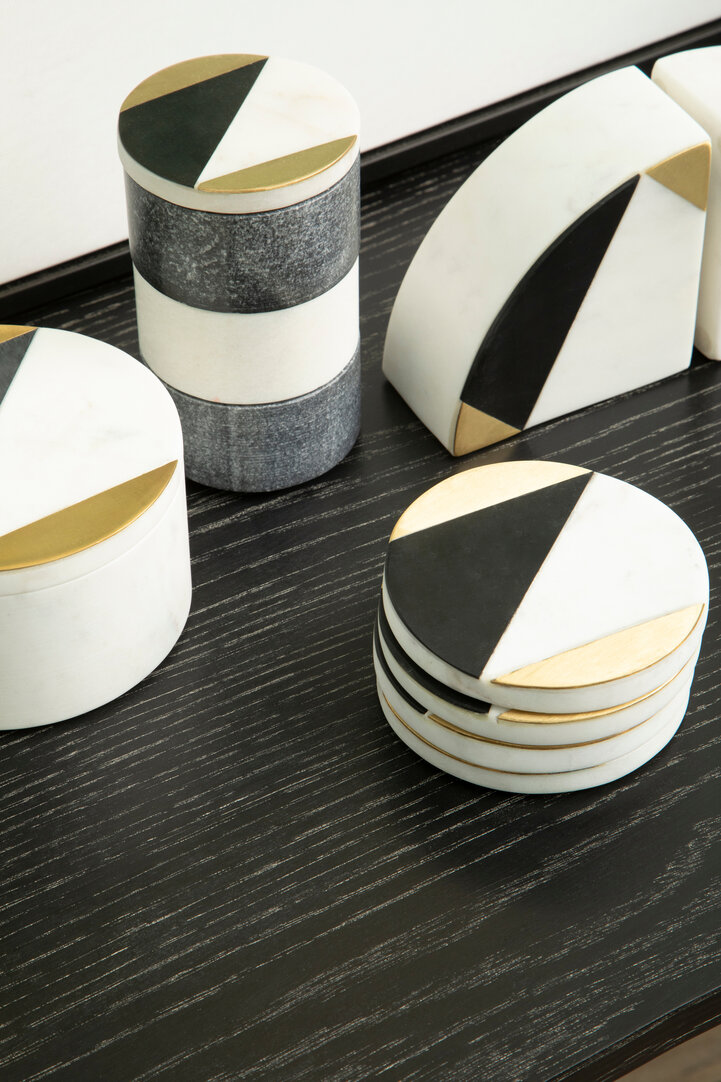 4x Kira Grey Marble Untersetzer

