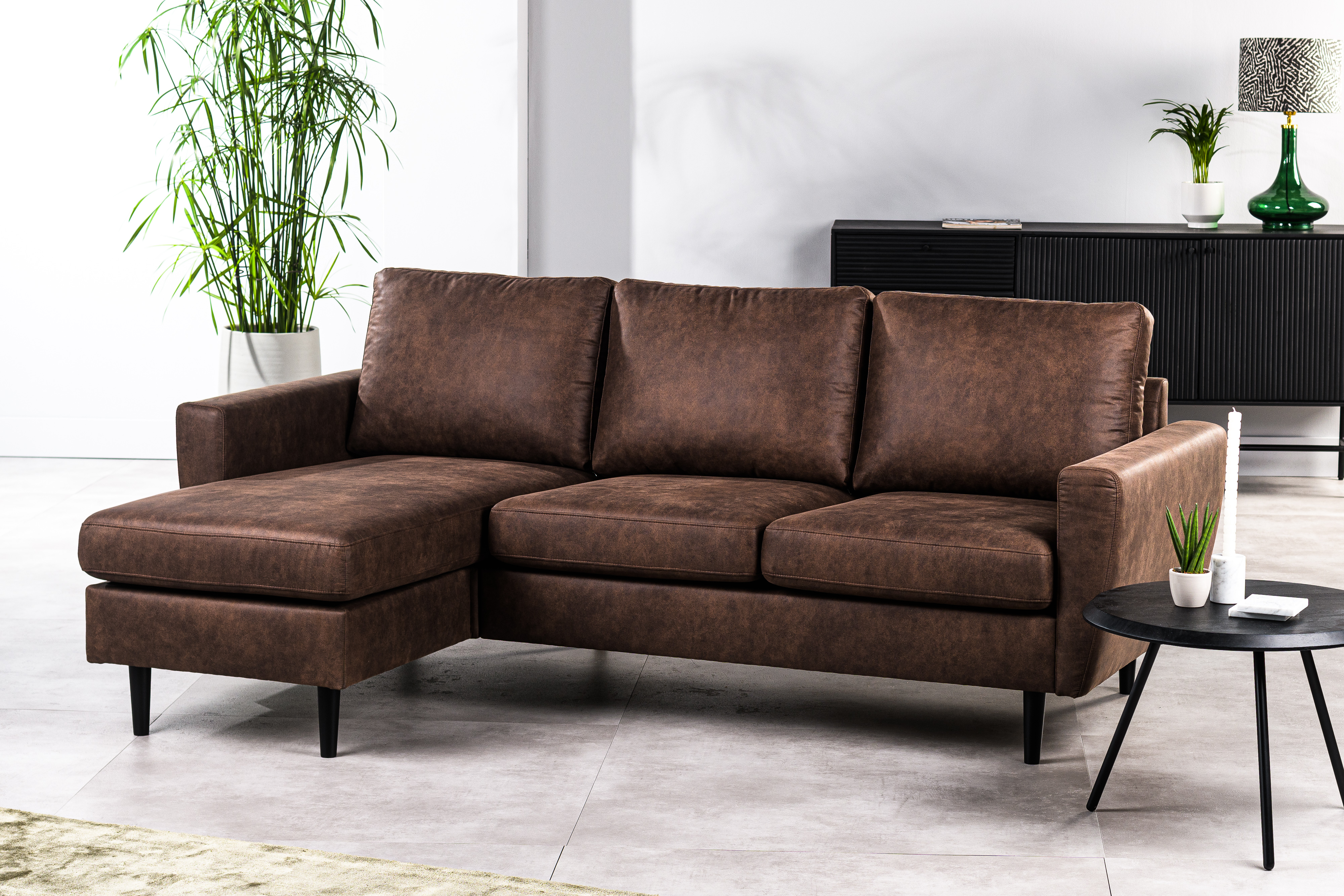 Sofa 3-Seater Chaiselongue Left Right Savannah Brown
