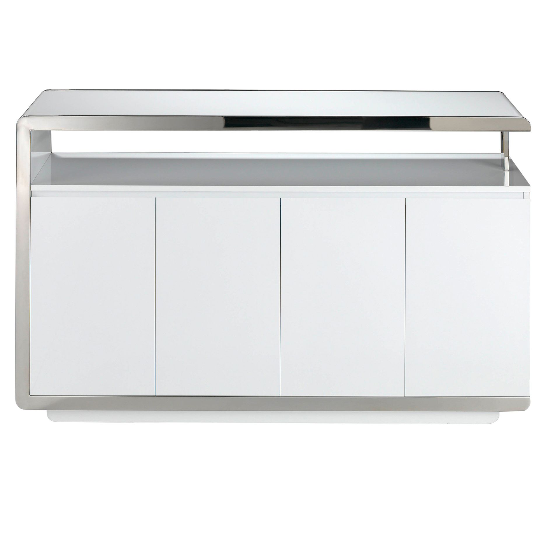 3055 Sideboard Verchromter Stahl Weiß
