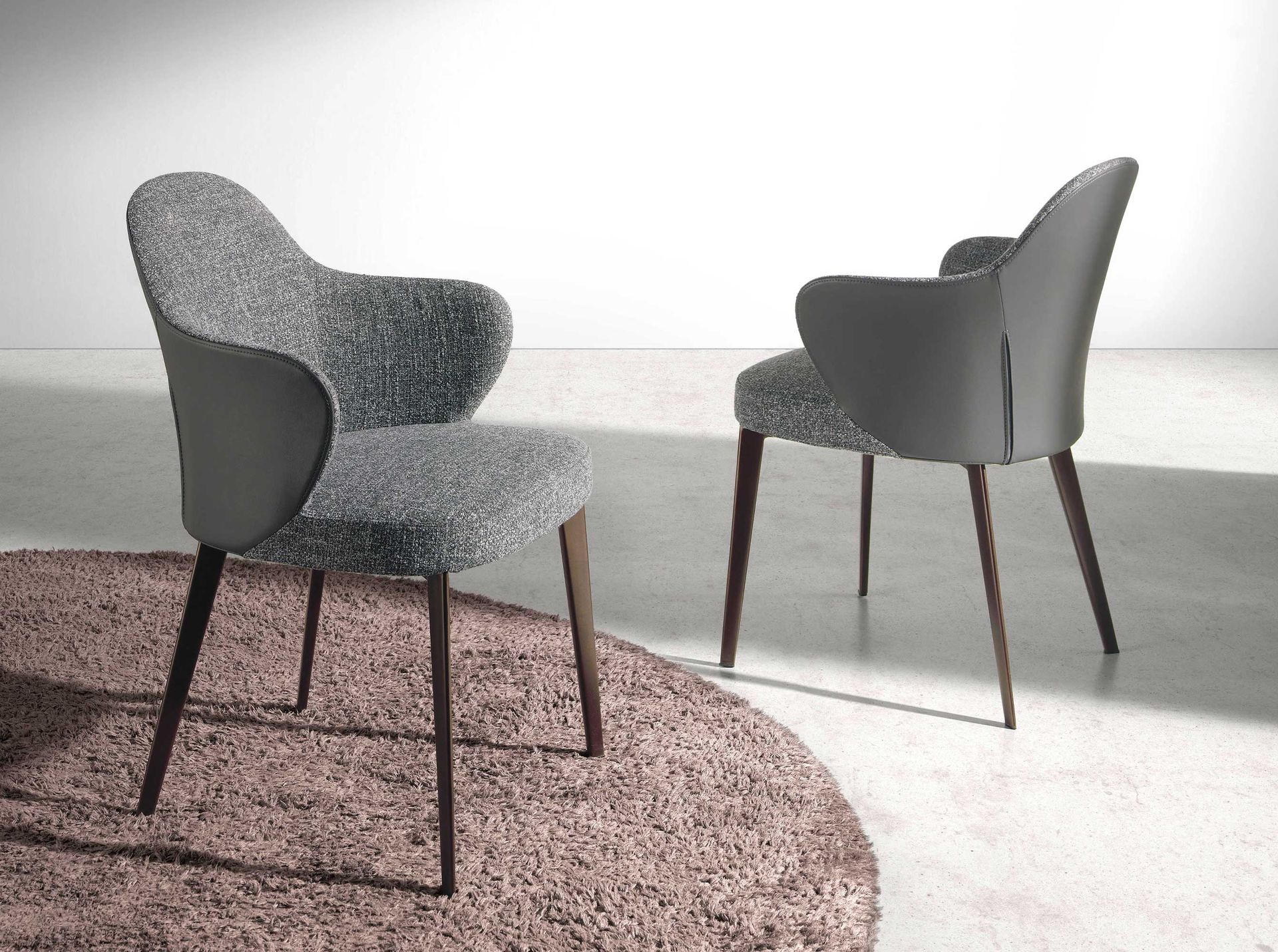 Armchair faux leather gray