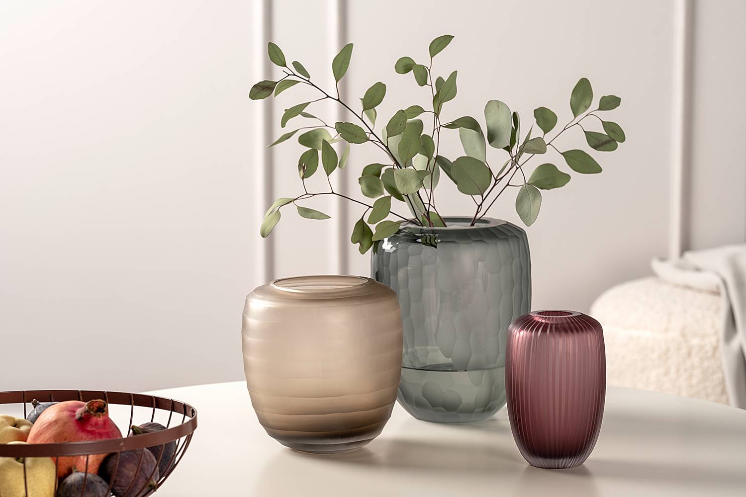 Vase Bellagio 22 cm Farbglas Anthrazit