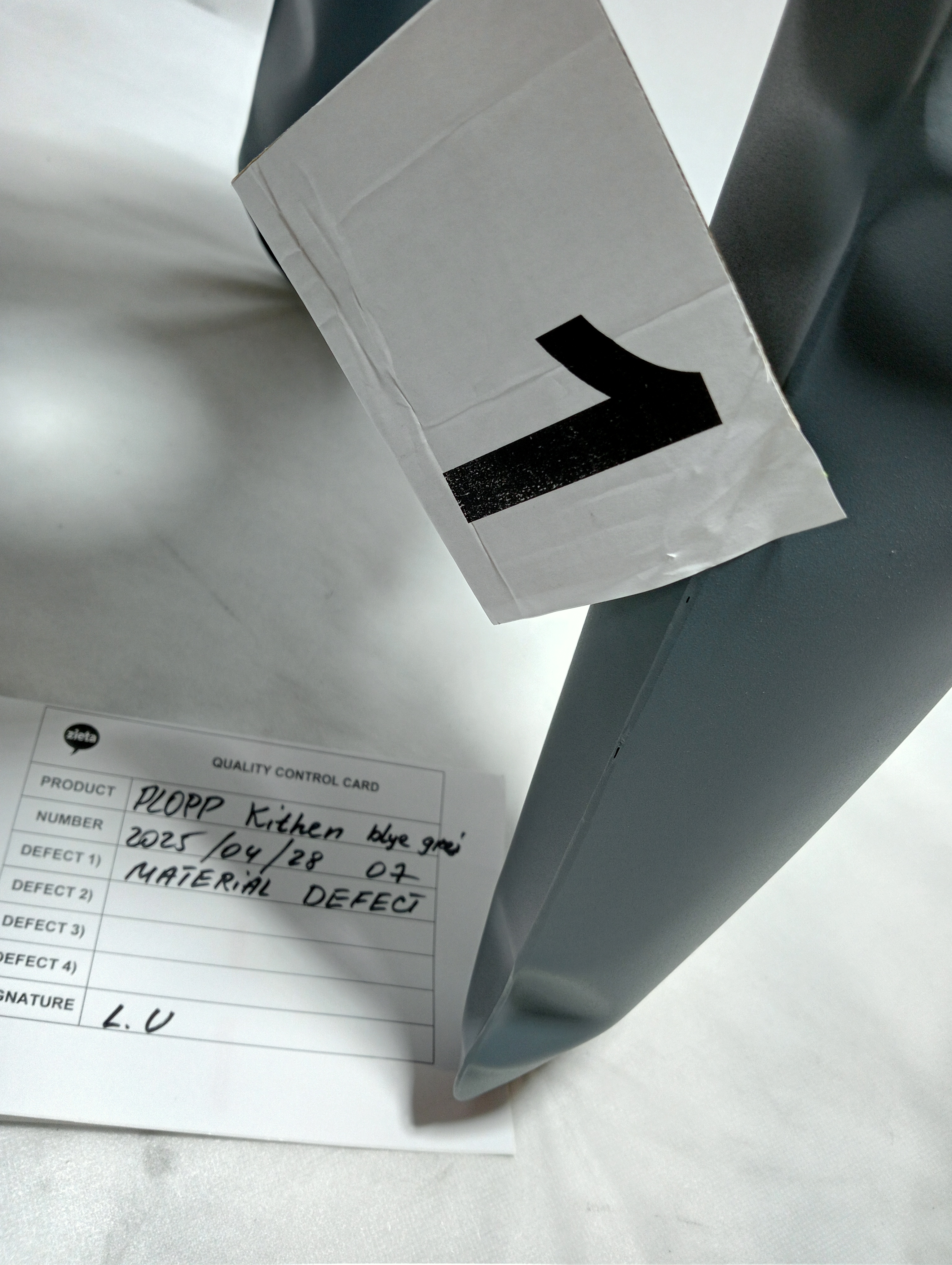 Plopp Kitchen Sgabello Acciaio Grigio bluastro RAL 7031 Opaco