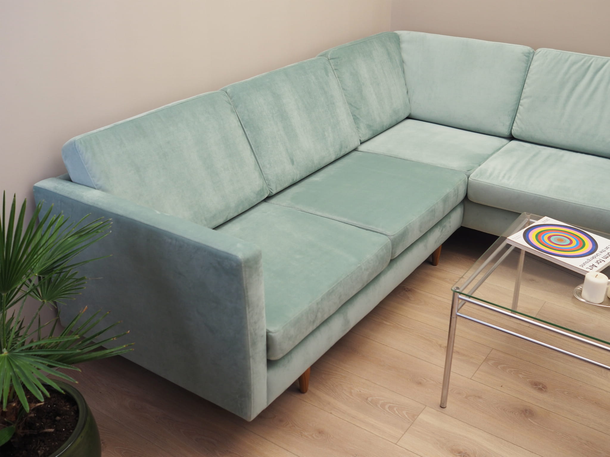 Ecksofa Textil Blau 1990er Jahre