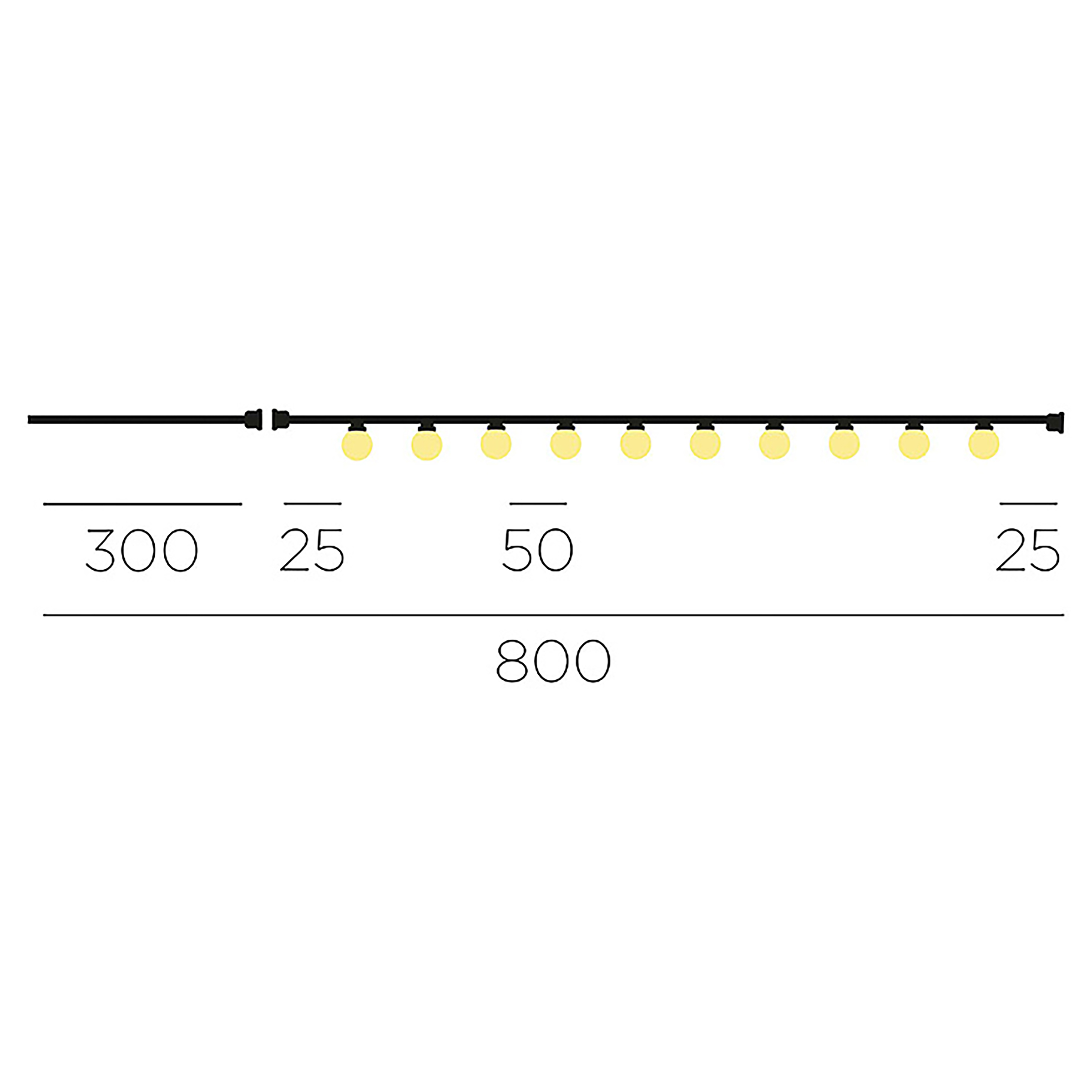 Alba Solar String Lights Rattan Brown22 x 14 x 800 cm