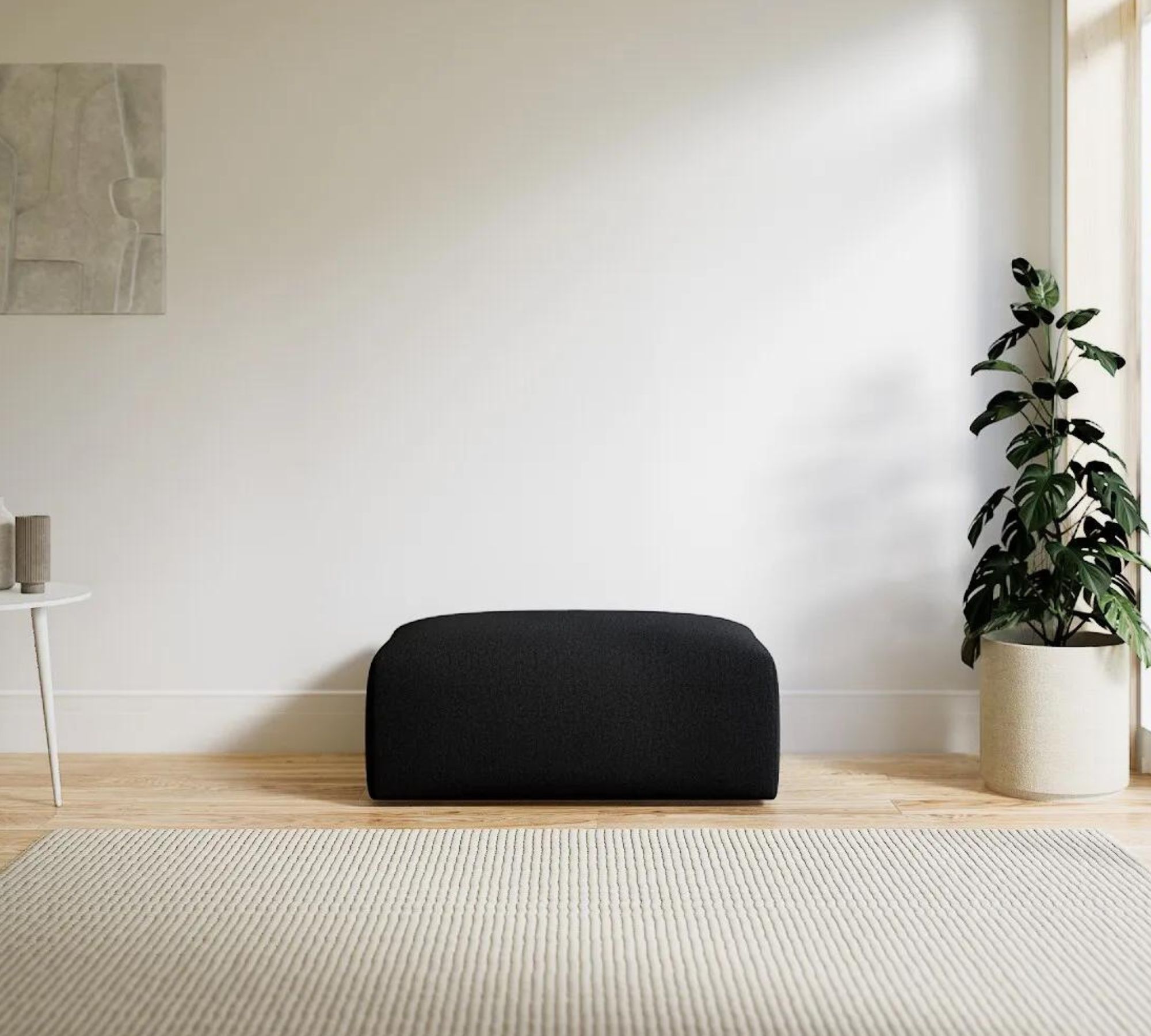 Pyllow Hocker Webstoff Anthrazit