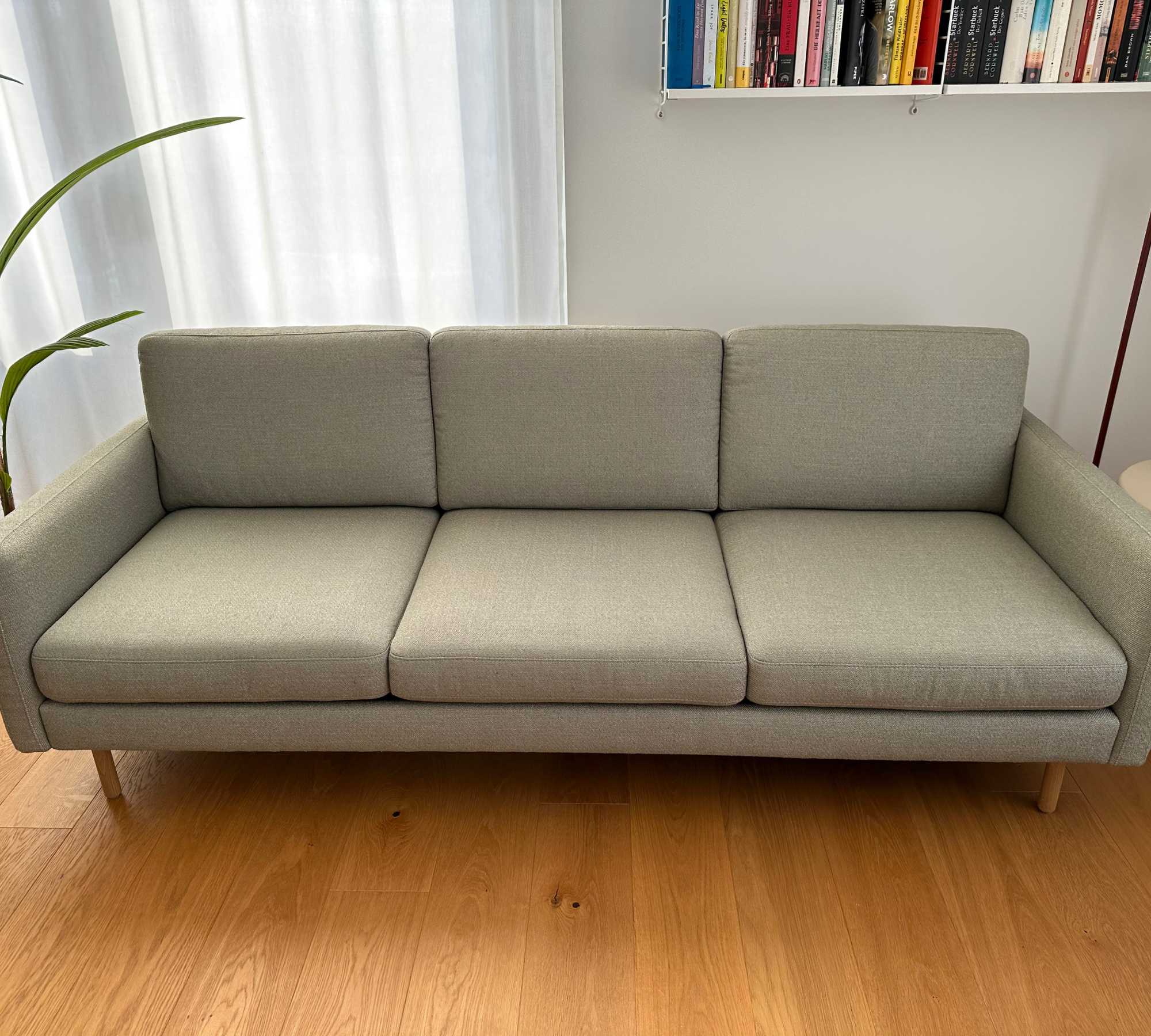 Skandinavia Remix Sofa 3-Sitzer inkl. Pouf Stoff Grau
