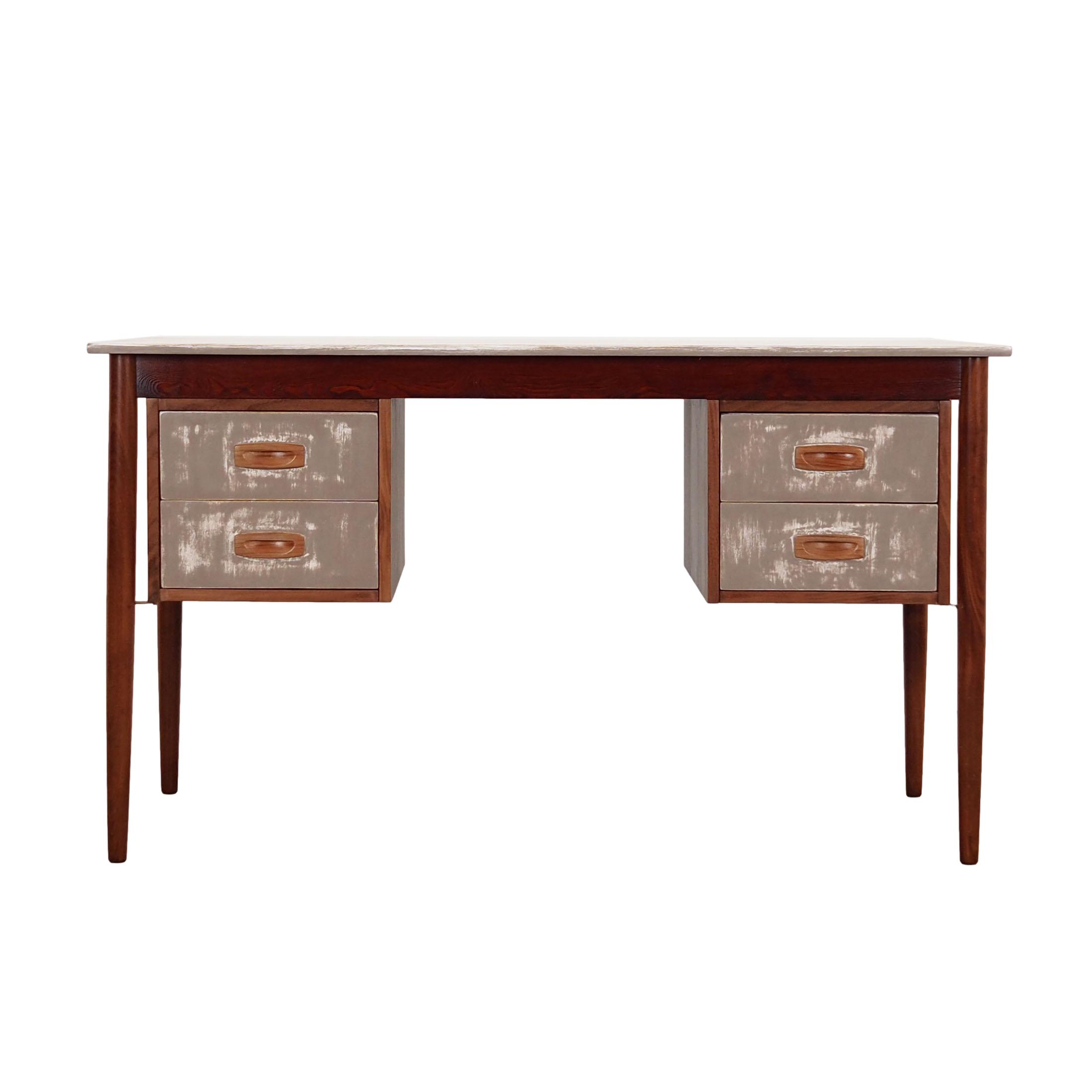 Vintage Desk Teak Wood Brown 1960s