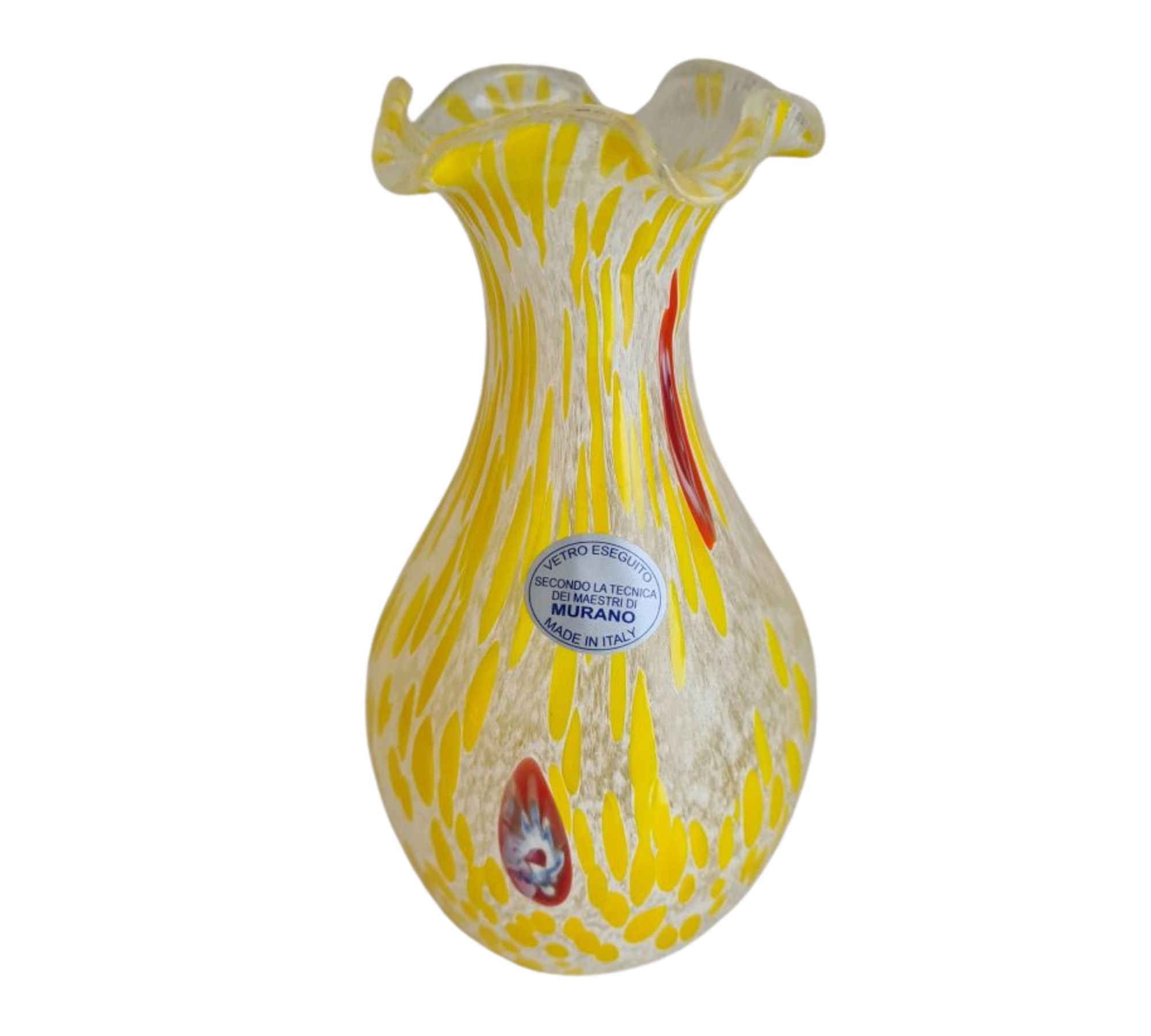 Blumenvase Klein Muranoglas Gelb