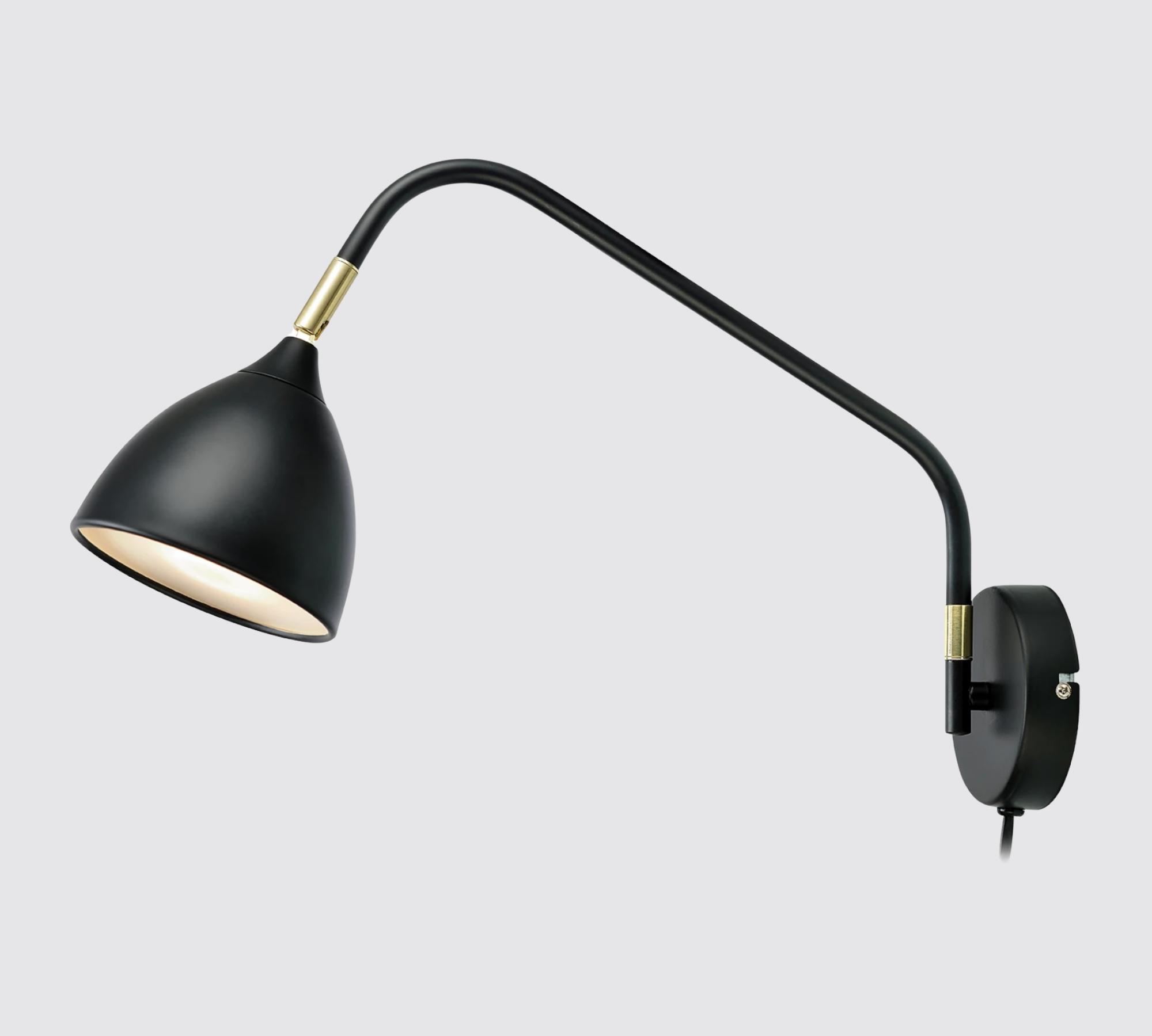 Minimalistisch-Klassische Wandleuchte Schwarz Gold